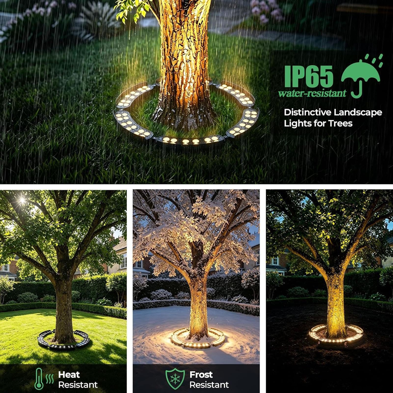 Luce per abbracciare l'albero all'aperto, luci ad anello per palme