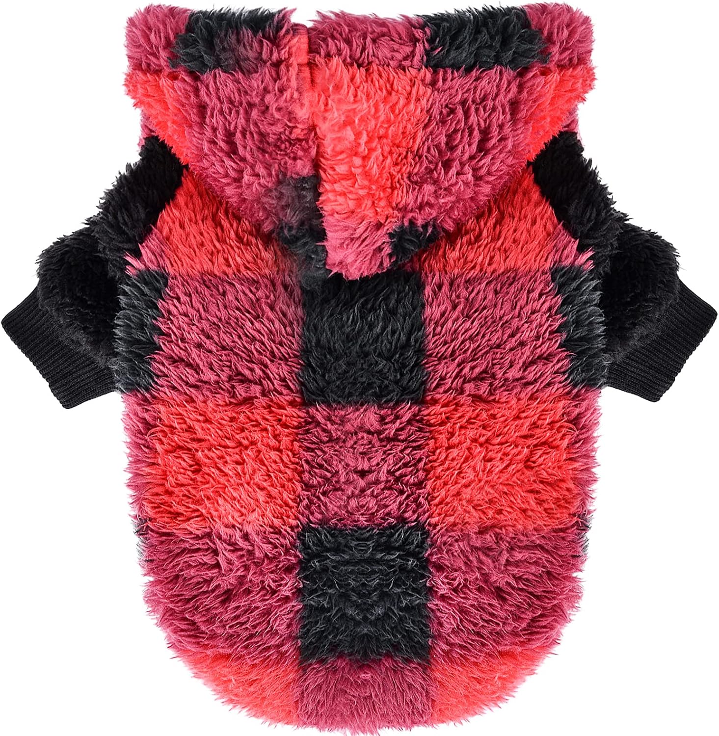 Christmas Dog Sweaters for Small Dogs, Fleece Clothes Hoodie, Yorkie Chihuahua Teacup Sweater Winter Cute Warm, Pet Doggie Puppy Sweater for (Plaid, X-Small)