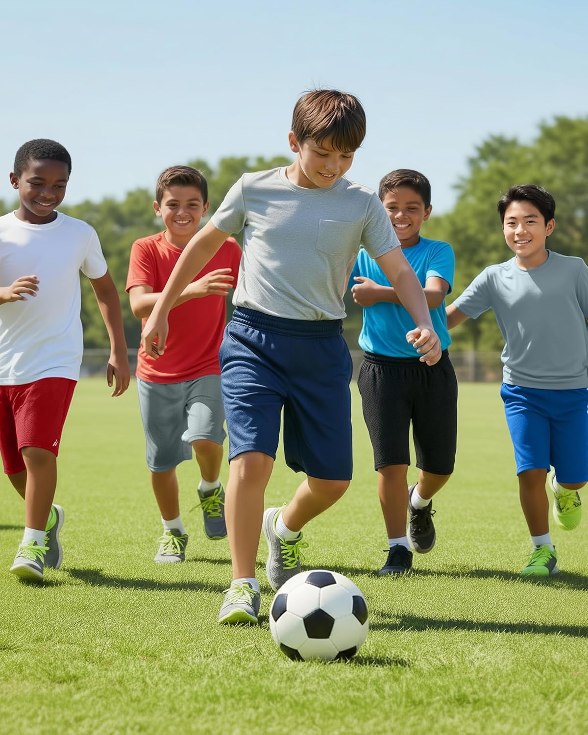 NY Threads 5 Pack Boys Athletic Shorts Quick Dry Lightweight Basketball Shorts for Kids Youth with Pockets and Drawstring - Image 3