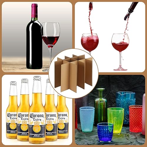 Miniatura 6 de Geyoga Juego de 18 separadores de vidrio para cajas de mudanza, cajas de embalaje de platos, cajas de embalaje para mudanza de corrugados, divisores