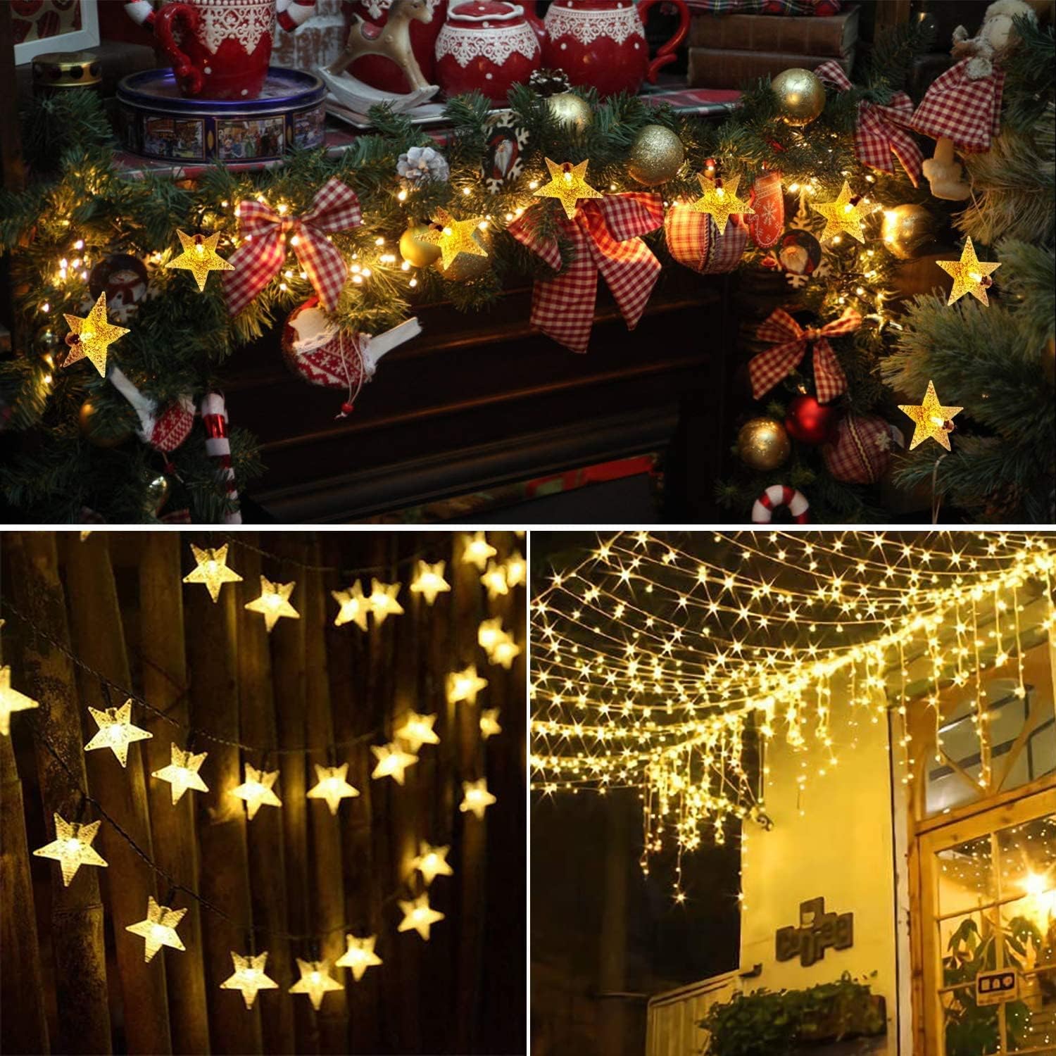 Useber Solar Lights Outdoor Garden, Waterproof 50 LED 24Ft Solar Garden Lights Outdoor Solar Fairy Lights Decorative Lighting for Garden, Home, Party, Patio (Star Lights) 5 81KMv2mpdyL. AC SL1500