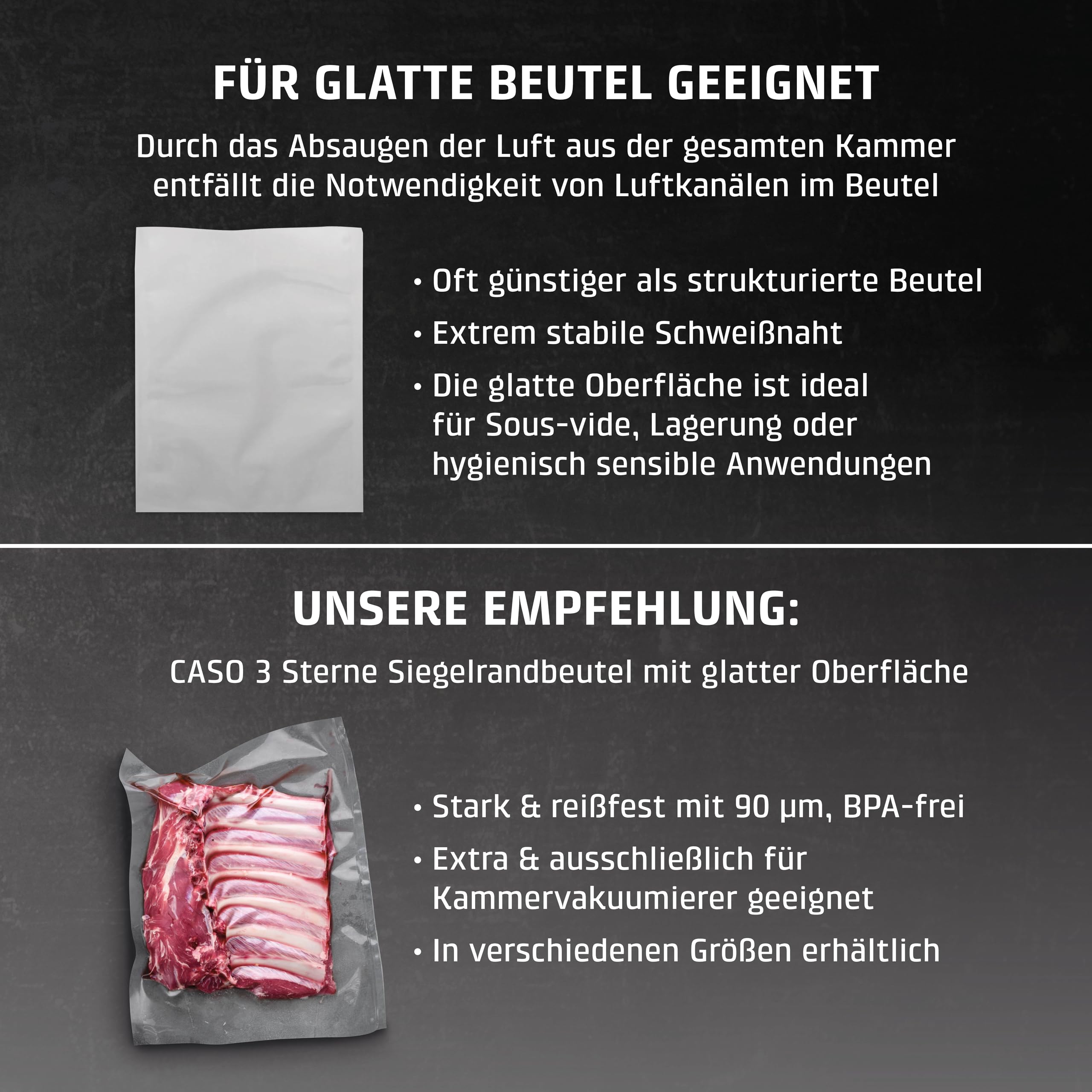 CASO VacuChef 700 - Kammervakuumierer, 8L Edelstahl, starke Profi-Vakuumpumpe 70 Liter/Minute, Temperglas-Deckel, für harte/weiche/trockene/flüssige Lebensmittel