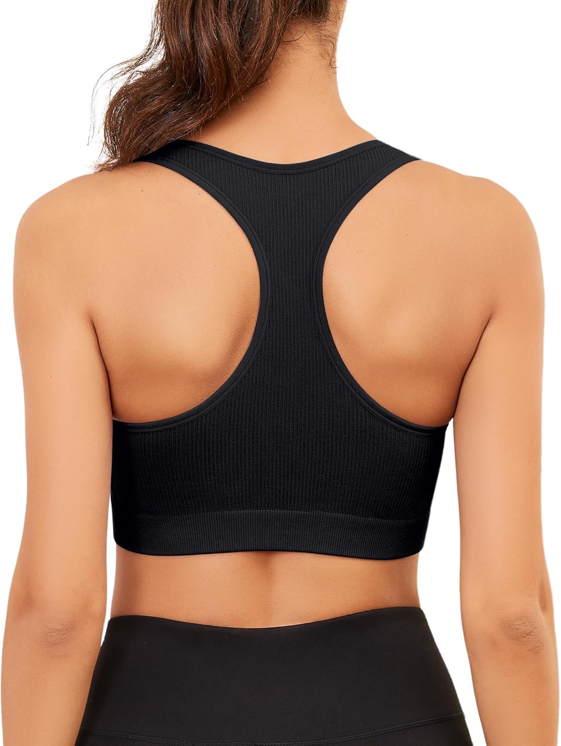 Yoga Sports Seamless Bras for Women Longline Tank Top with Built-in Gym Workout Racerback Bra Tops - Image 3