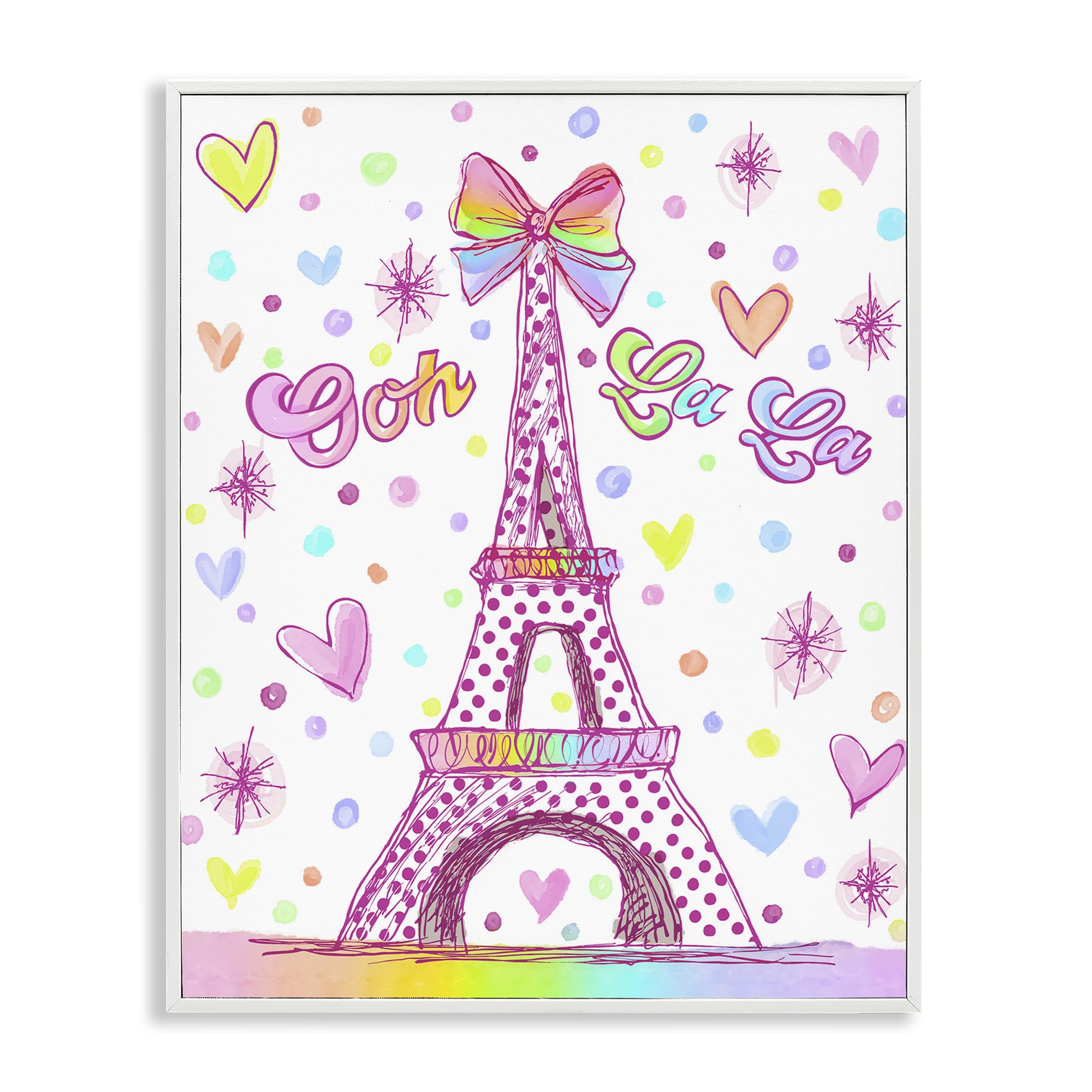 'Bright Pastels Eiffel Tower'| Framed Giclee Art