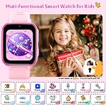 zicor Kids Smart Watch Gift with Dual Camera, Puzzle Games, Pedometer, Music Player, Video Recorder, Parental Control, Alarm Clock, HD Touch Screen, Toy Smart Watch for Boys and Girls Age 4-12 (Pink)