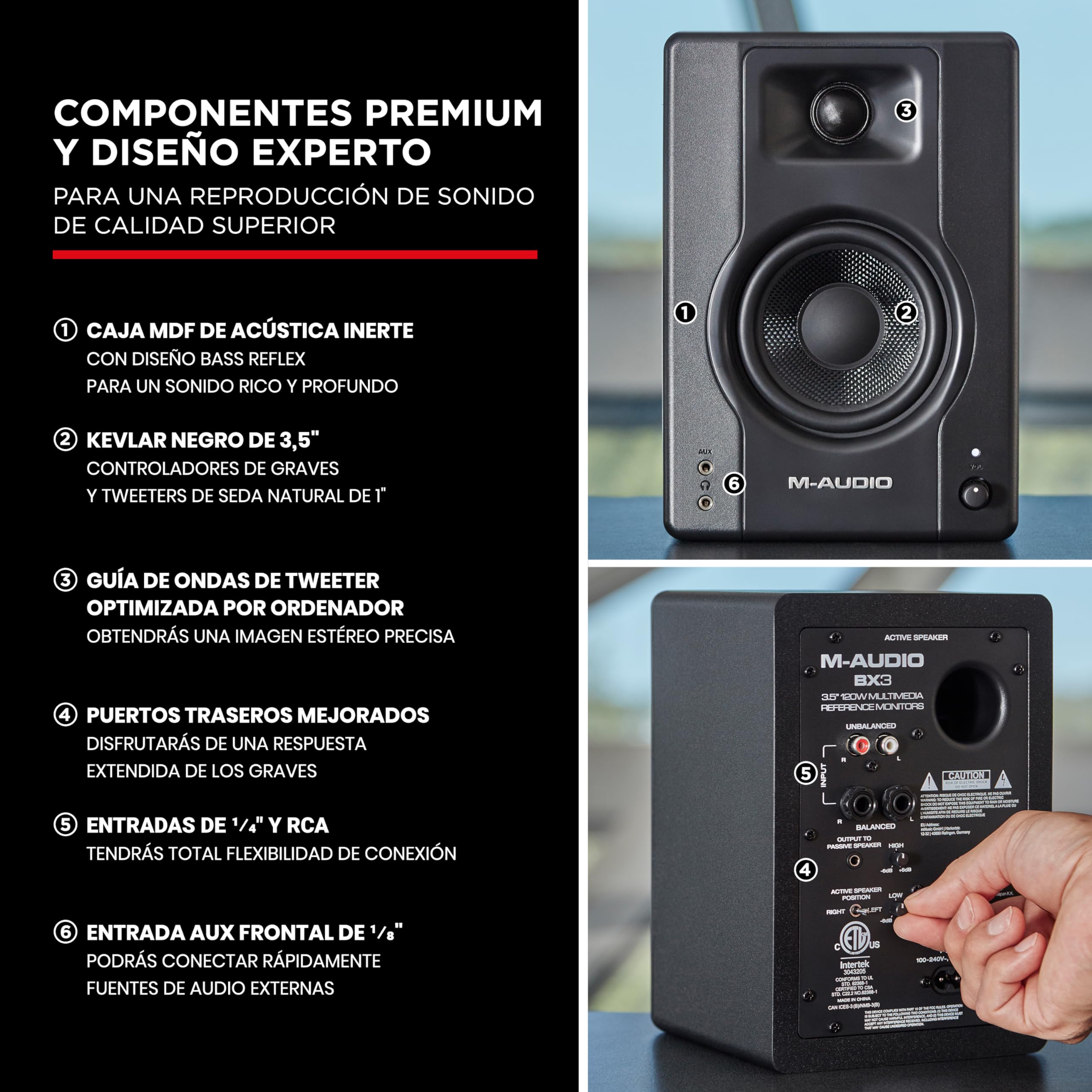 DJ Set para principiantes - Controladora DJ Party Mix II con auriculares HF125 y monitores de estudio BX3 de M-Audio