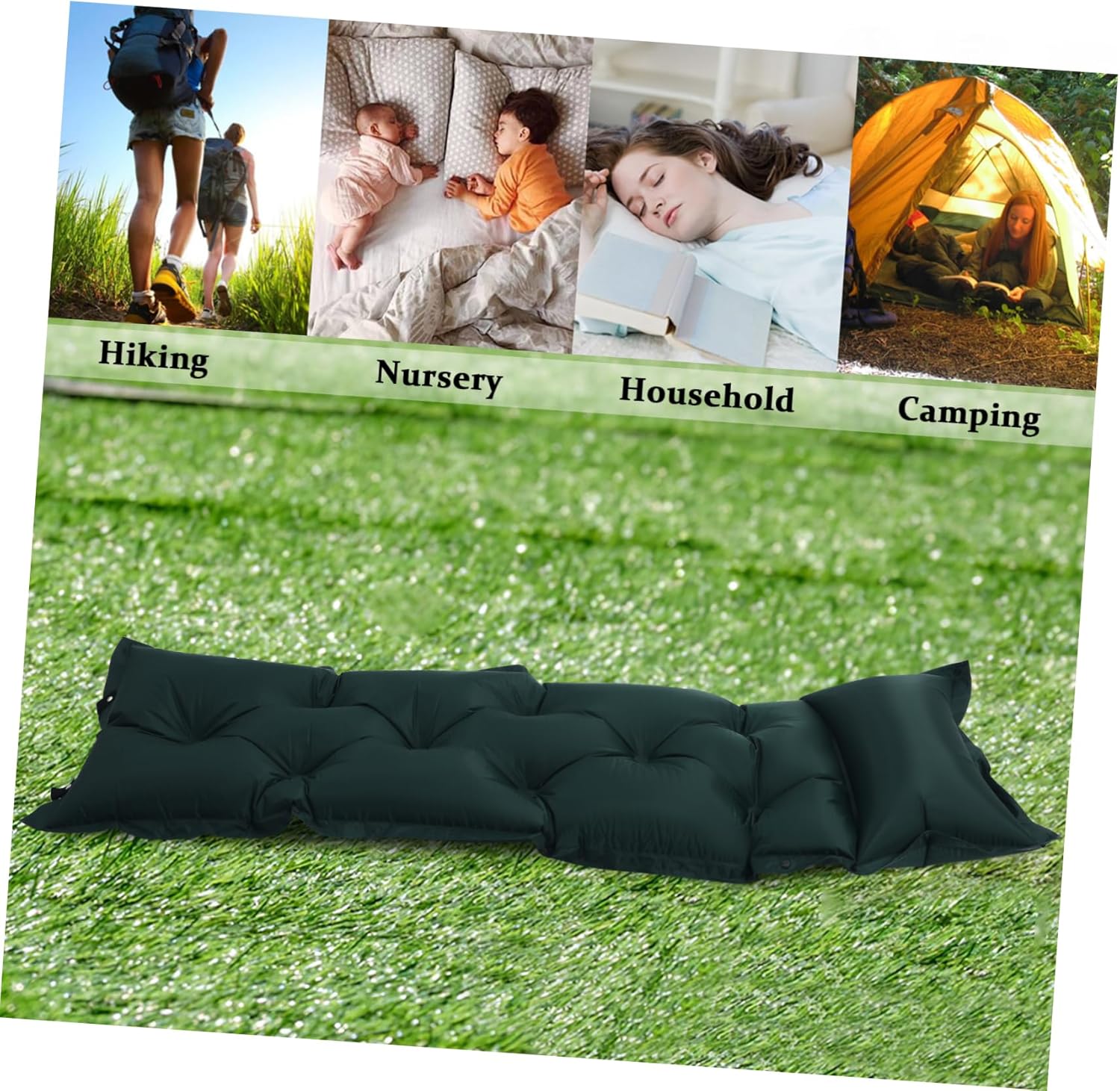 VANZACK Self Inflating Camping Mat Large Automatic Inflating Sleeping Pad Portable for Adults Skin-Friendly Surface Pillow