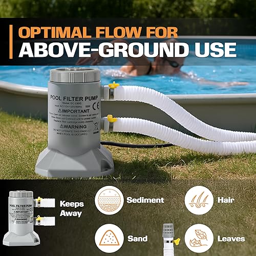 Miniatura 2 de EDOU Bomba de filtro de cartucho de piscina sobre el suelo de 530 GPH - Kit completo con mangueras y cartucho de filtro - Diseño duradero a prueba