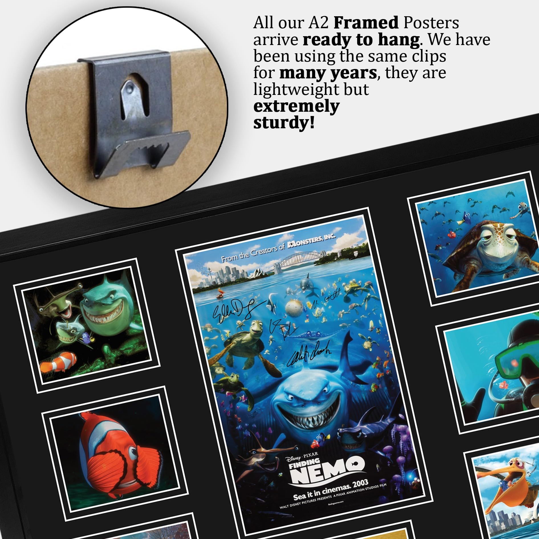 HWC Trading Finding Nemo Podpisany Plakat Filmowy A2 Deluxe w Ramie
