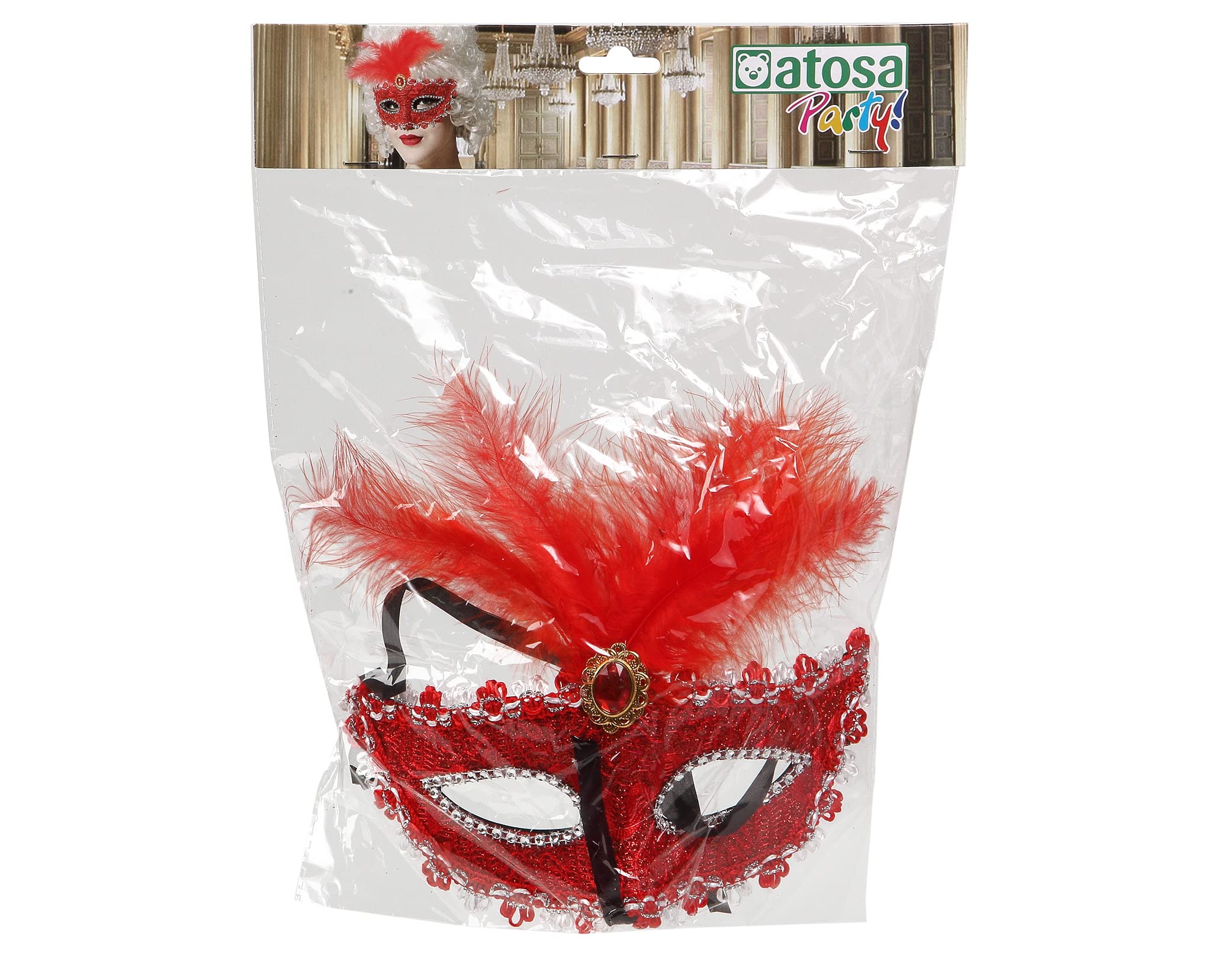 Atosa Venezianische Maske In Rautenform – Stilvolle Verkleidung Für Karneval, Fasching & Partys