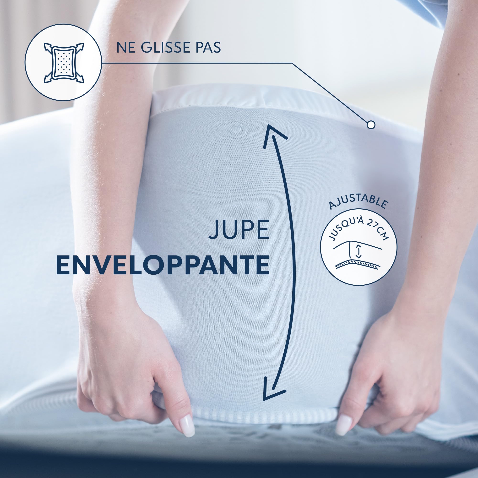 Dreamzie - Protege Matelas 90x200 cm - Imperméable et Résistant - Alese 90x200 cm - Protection Optimale et Respirante - 4