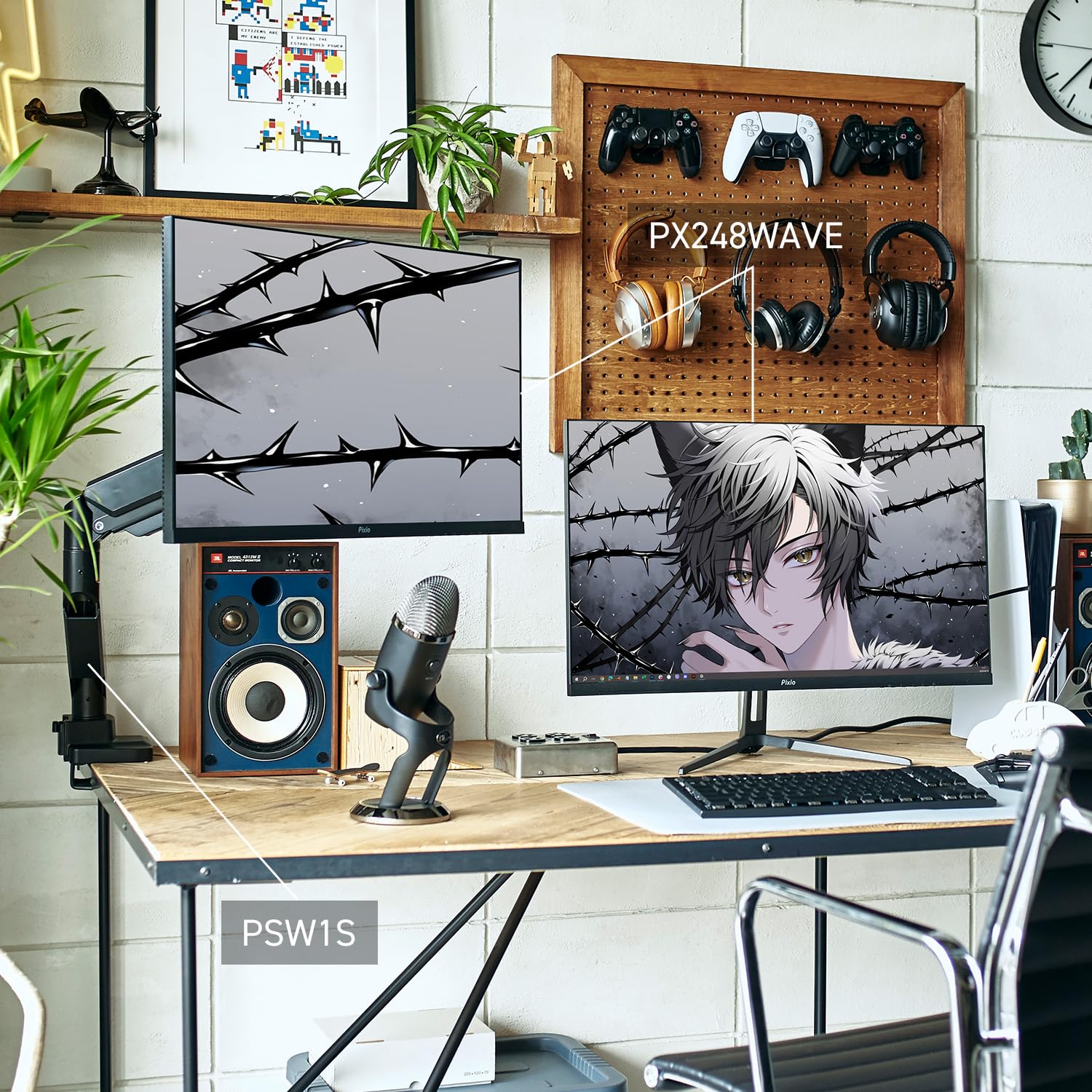 Amazon.co.jp: Pixio PX248 Wave Black ゲーミングモニター 23.8