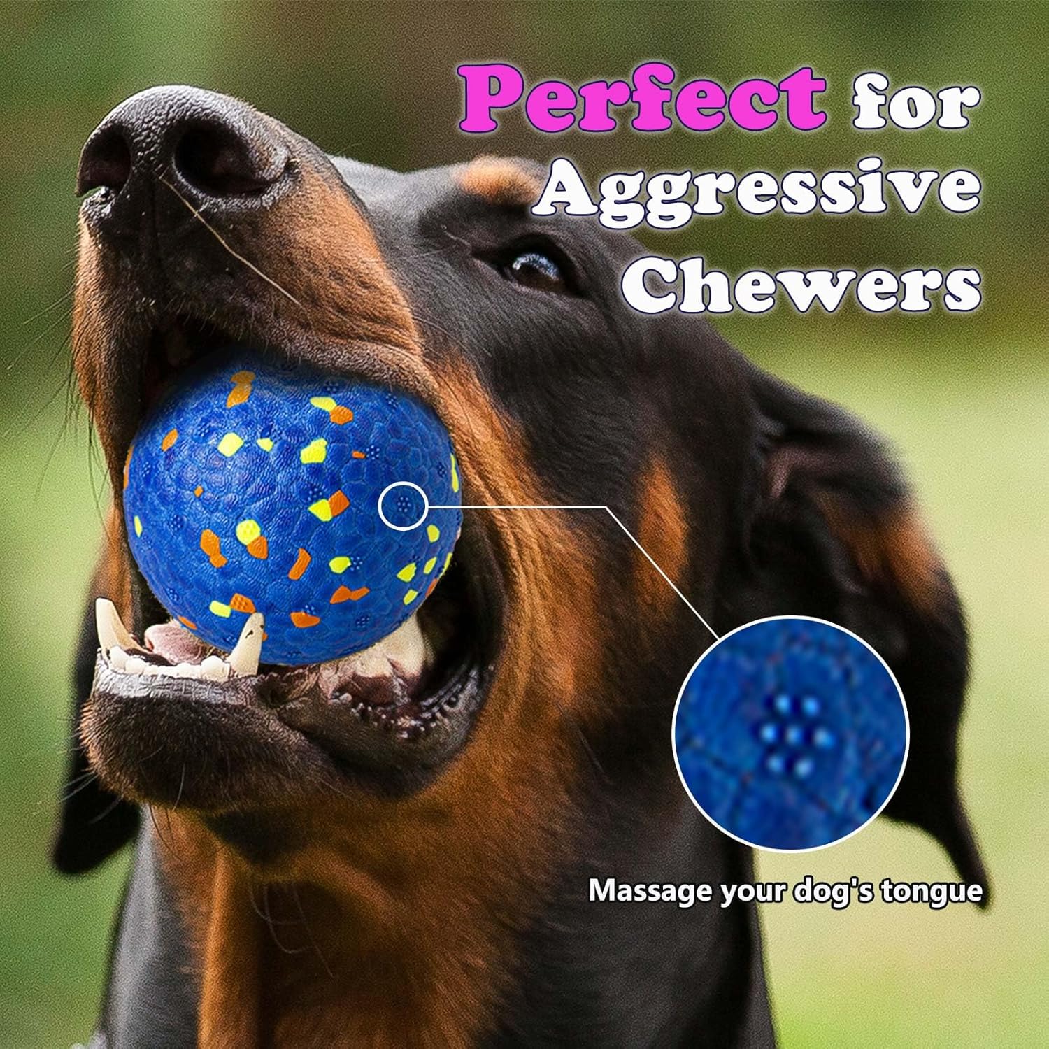 Dog Ball Toys Dog Tennis Ball for Aggressive Chewers Indestructible Bouncy Lightweight Water Toy Fetch Ball for Large Medium and Small Dog