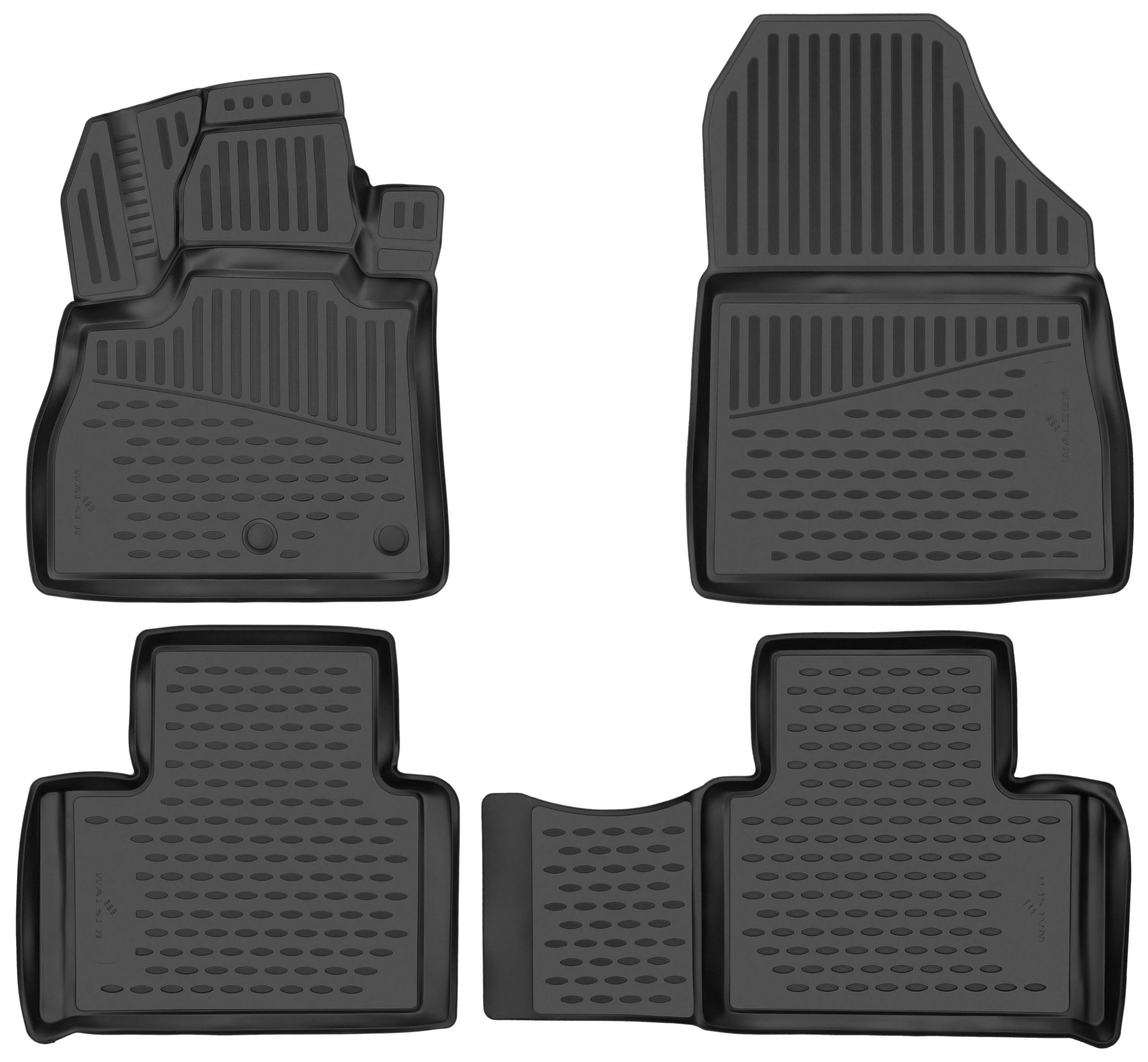 WALSER XTR Gummi Fussmatten Auto für Renault Scenic 4 (J9) 09/2016-2022, 100% passgenaue Auto Fußmatten, robuste Universal Fußmatte Auto, Gummimatten Auto, Auto Fussmatten Gummi