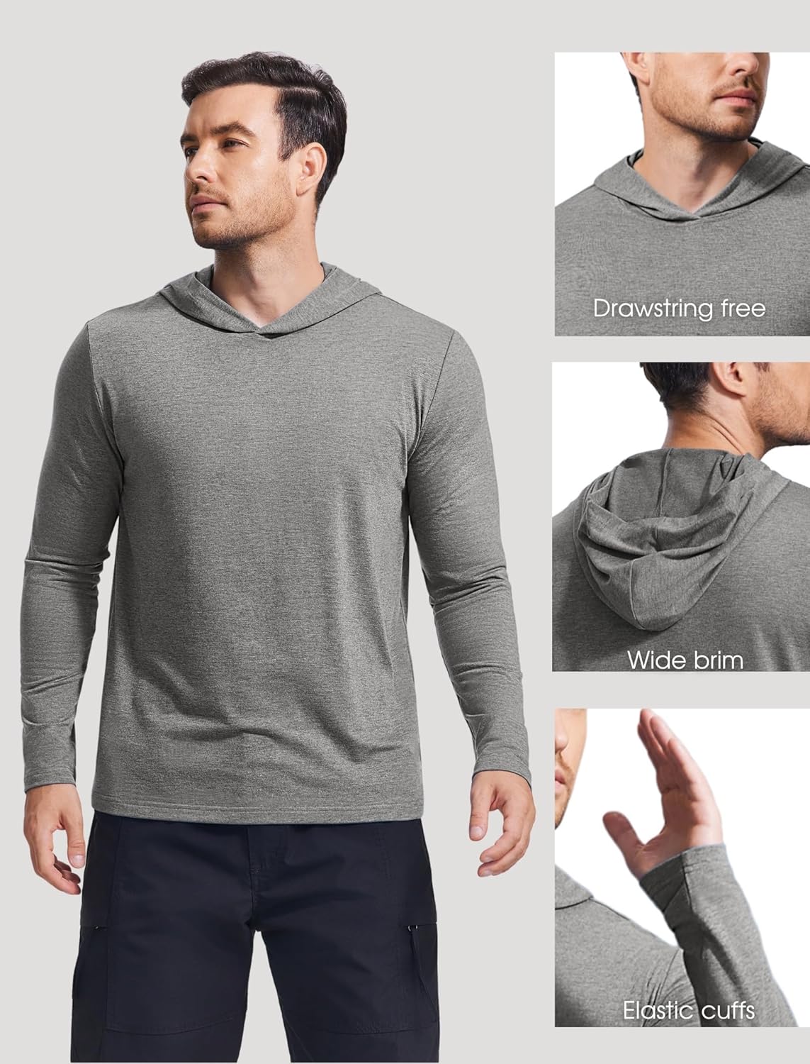 PINSPARK Lightweight Pullover Hoodies for Men Long Sleeve Hoodie for Golf Gym Workout Athletic Sweatshirt - Image 5