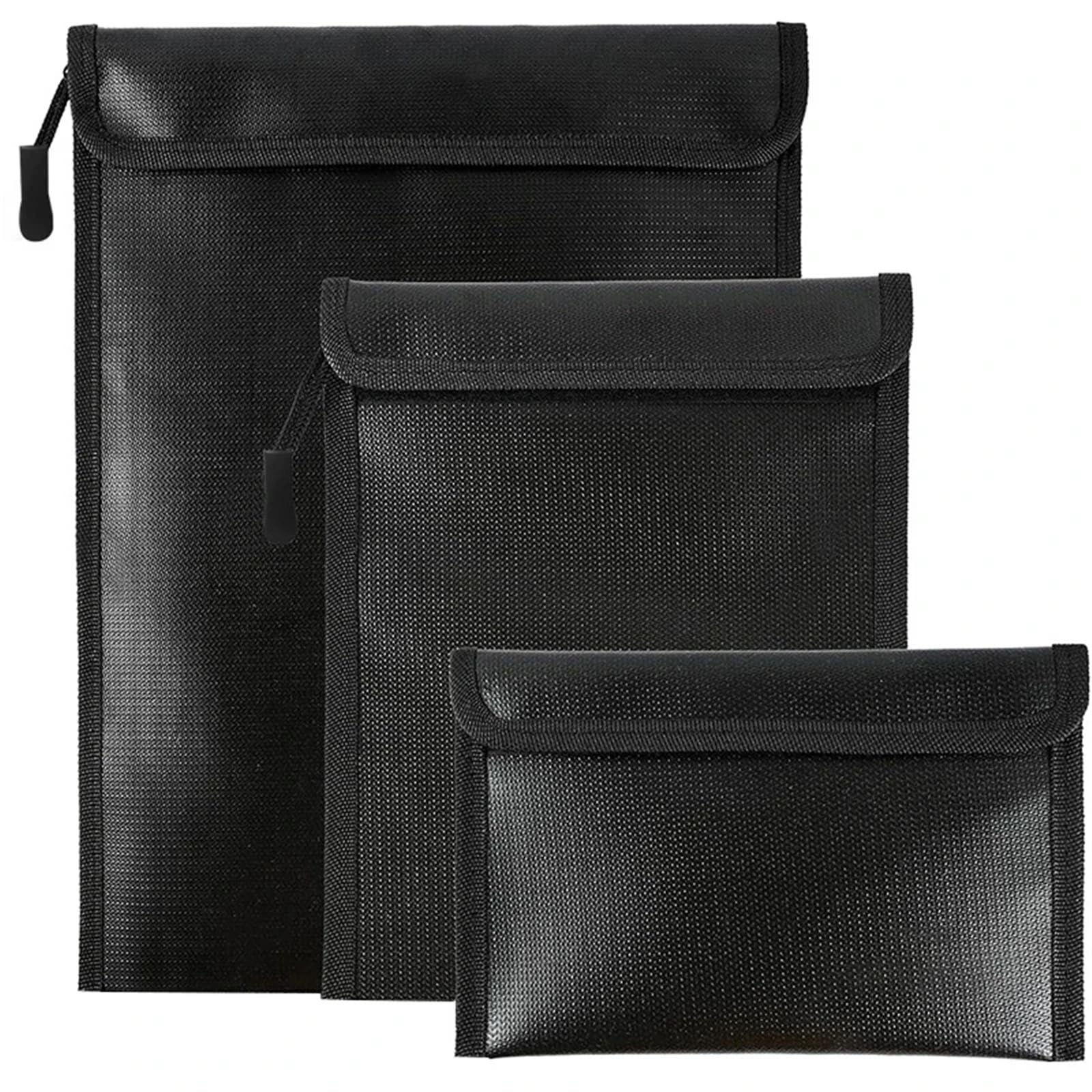 2 pezzi Borsa impermeabile ignifuga Borsa portadocumenti ignifuga for contanti e documenti per Documenti Passaporto(M)