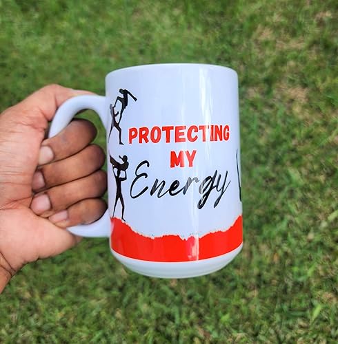 Miniatura 4 de Protecting Energy Mug, Office Mug, Zine Mug, Funny Mug, Humor Mug, houmous Mug, Funny Drinkware, Gag gift