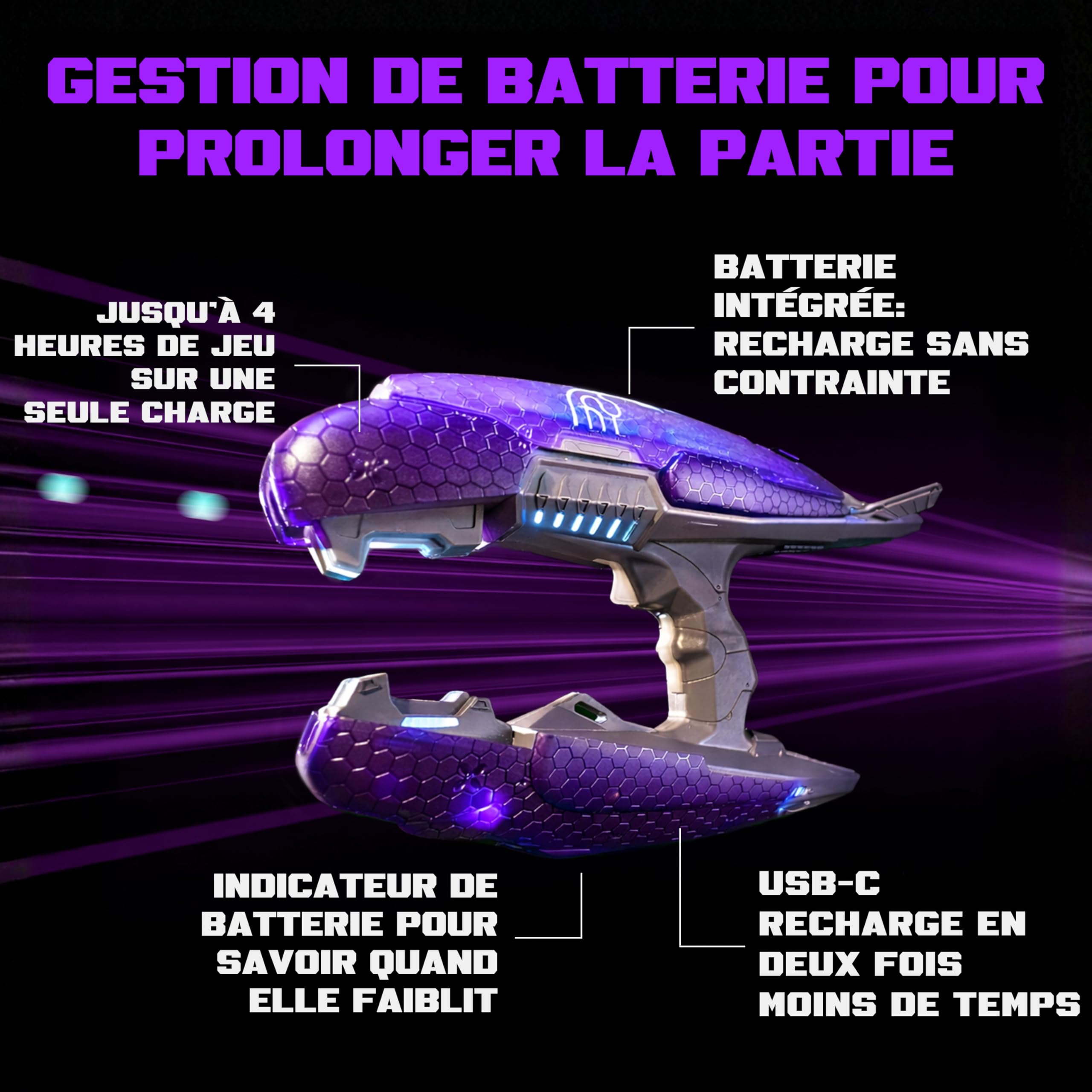 Gel Blaster Halo Plasma Rifle - Réplique Licenciée, Phosphorescent, 14+