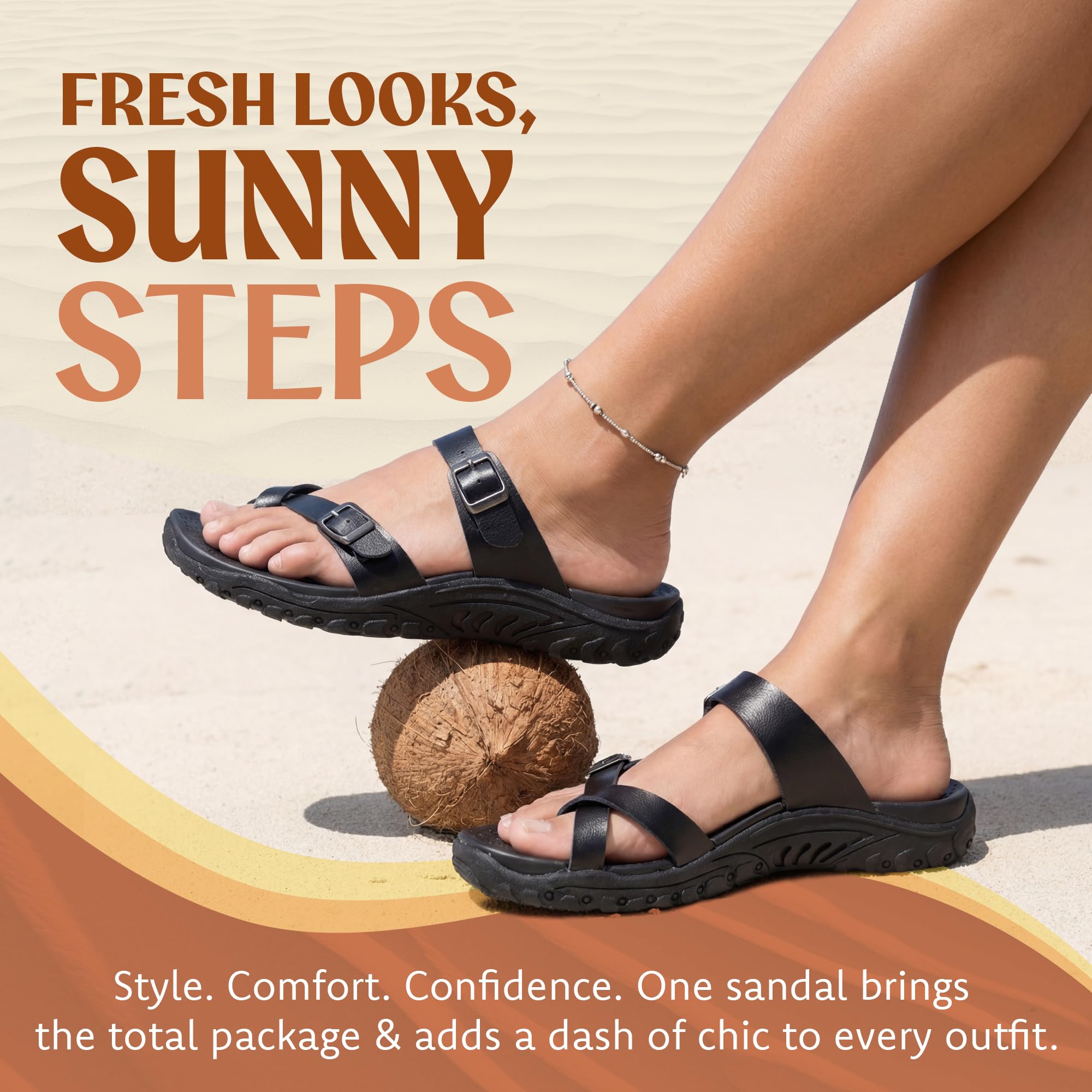 Skechers Reggae-carribean - Double Buckle Toe Thong Slide SandaliaMujer