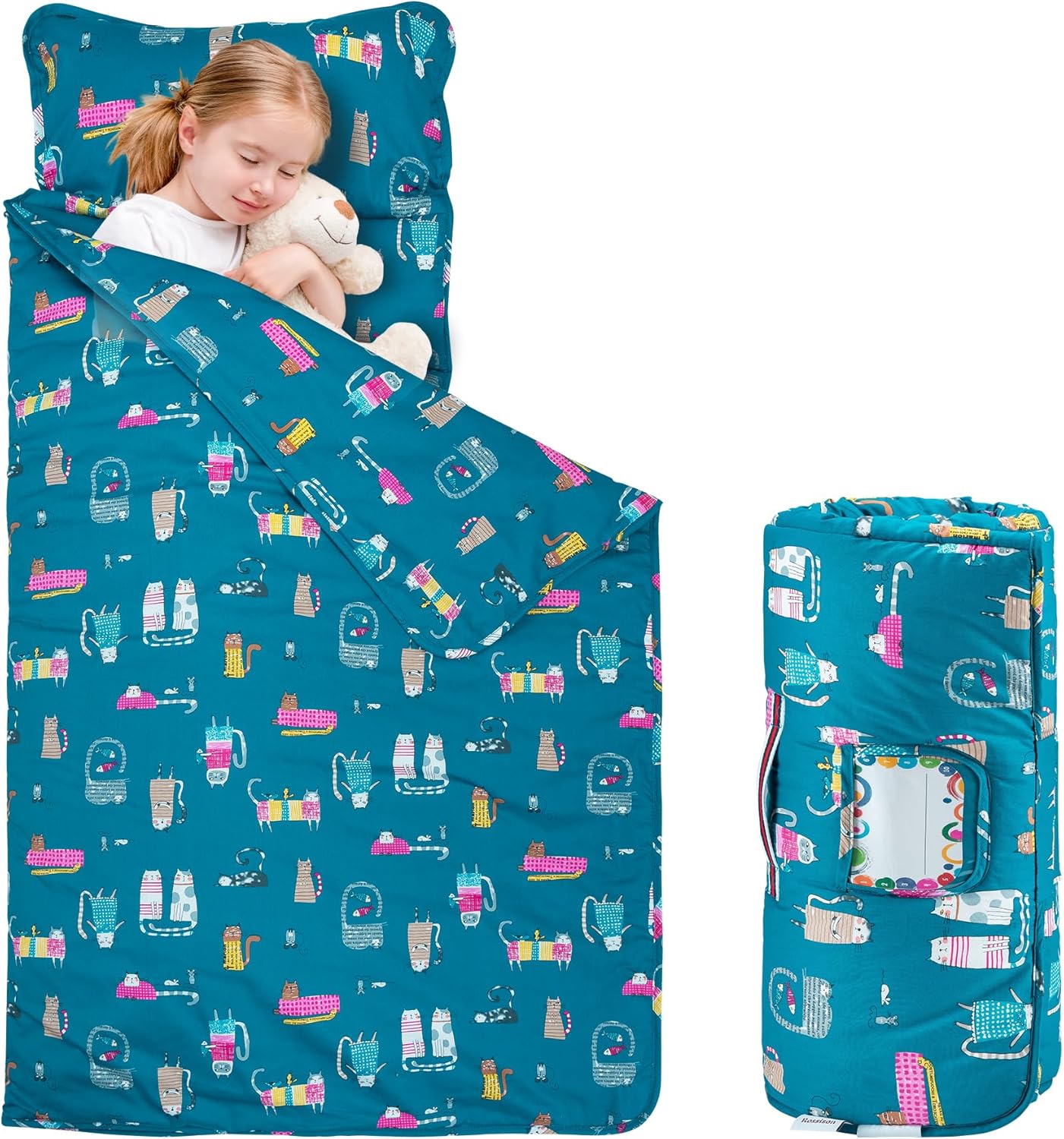 Rossison Nap Mat with Pillow and Blanket 100 Cotton with