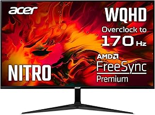 Acer Nitro RG321QU Pbiipx 31.5" Zero-Frame IPS WQHD 2560 x 1440 Gaming Monitor | AMD FreeSync Premium | Overclock to 170Hz | 1ms (VRB) | Ultra-Thin | 1 x Display Port 1.4 & 2 x HDMI 2.0