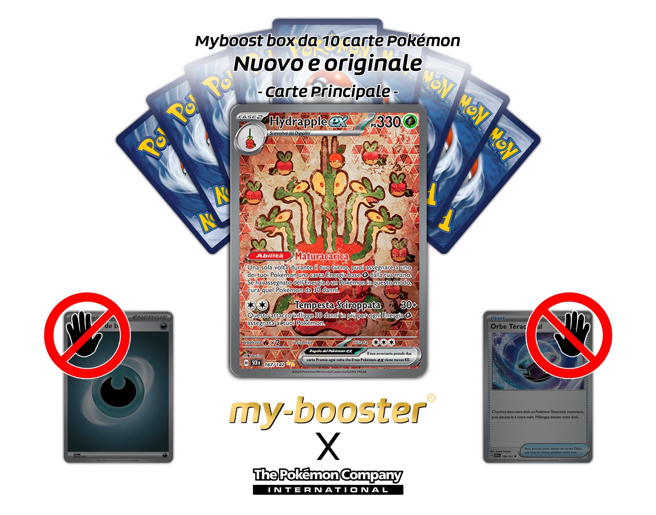 my-booster Hydrapple ex 167/142 Alternativa Pokémon Gallery Secreto X Scarlatto e Violetto 7 Corona Astrale - Box di 10 carte Pokémon Italiane