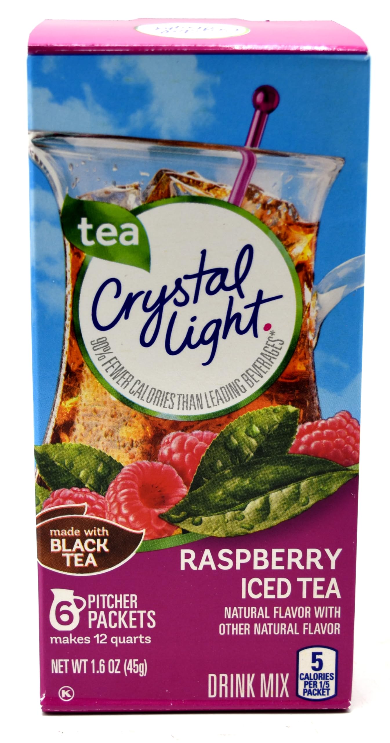 Crystal Light Raspberry Iced Tea Drink Mix, 12-Quart 1.6-Ounce Canister (Pack Of 7)