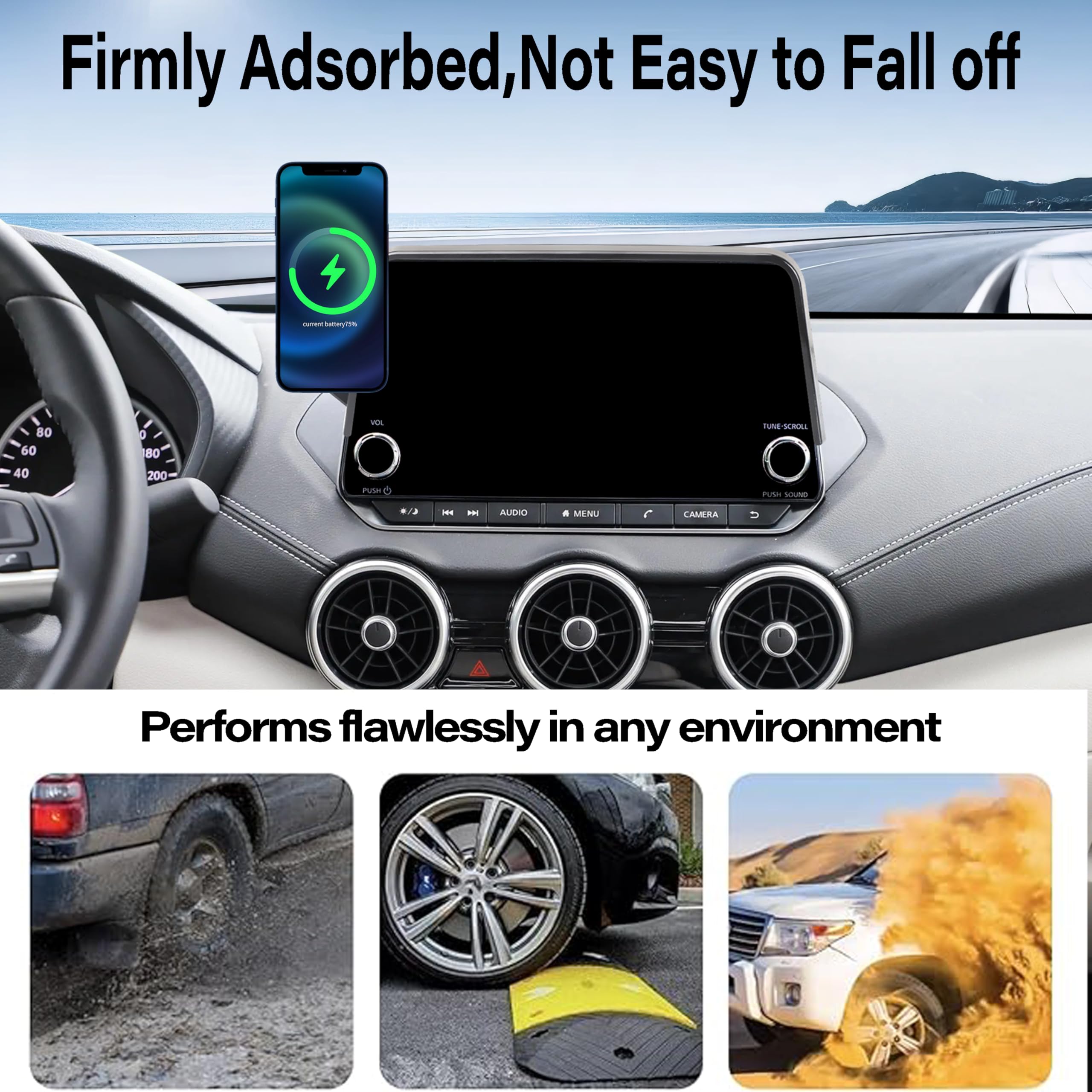 Magnetic Phone Mount For Nissan Rogue, Altima & Sentra 2019-2025 - 8" Screen Clip