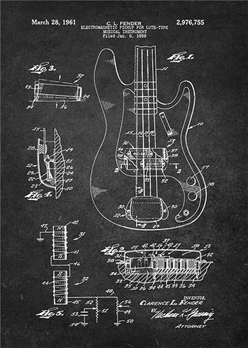 Amazon.com: Póster de guitarra musical en lienzo con diseño minimalista de  dibujo con vista recortada, color blanco y negro, 5.1 x 7.1 in, 5 x 7  pulgadas : Hogar y Cocina