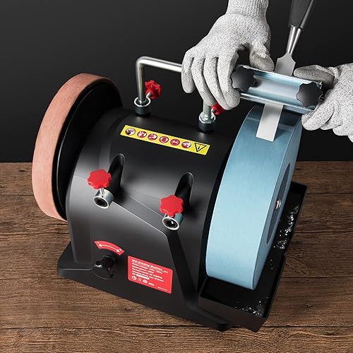 Miniatura 7 de Excited Work Sistema de afilado húmedo y seco refrigerado por agua de 10 pulgadas de dos direcciones 120RPM para cuchillos domésticos y herramientas