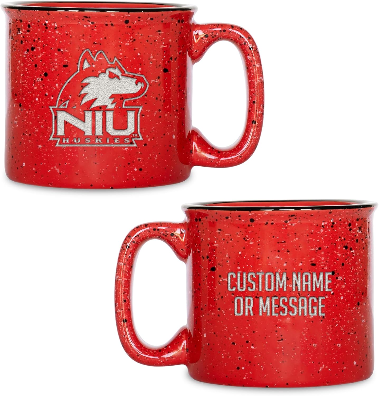 Rico Industries NCAA Michigan State Spartans Personalized 12oz. Speckle Camper Coffee Mug, Deep Laser Engraved Logo, Ceramic Camping Mug with Green Body, Speckle Glaze