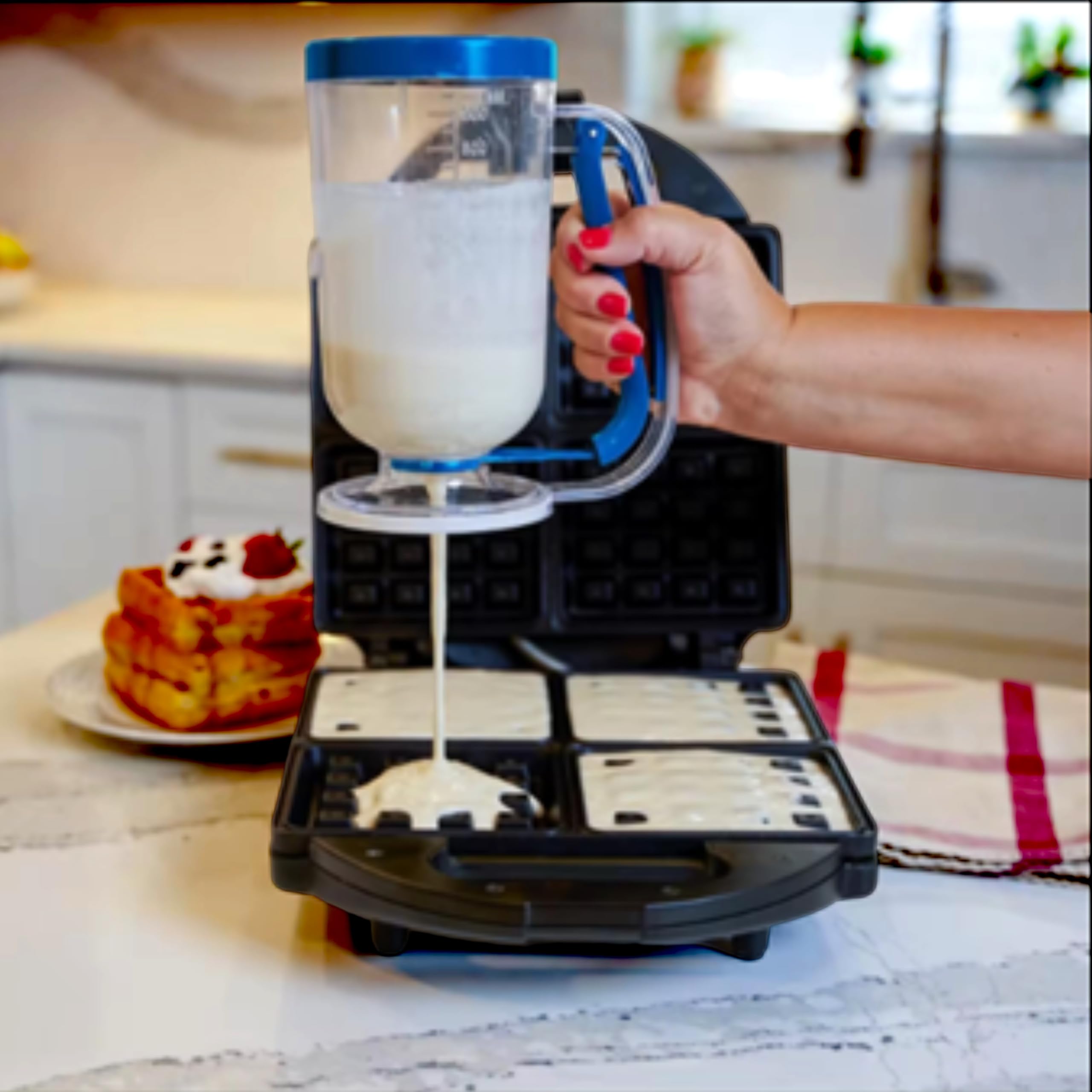 Dispensador de Masa para Tortitas - 900 ml - Dispensador de Masa - Crepes - Reposteria Utensilios - Crepera - Utensilios de reposteria y pastelería – Acero INOX. (dispensador plastico)