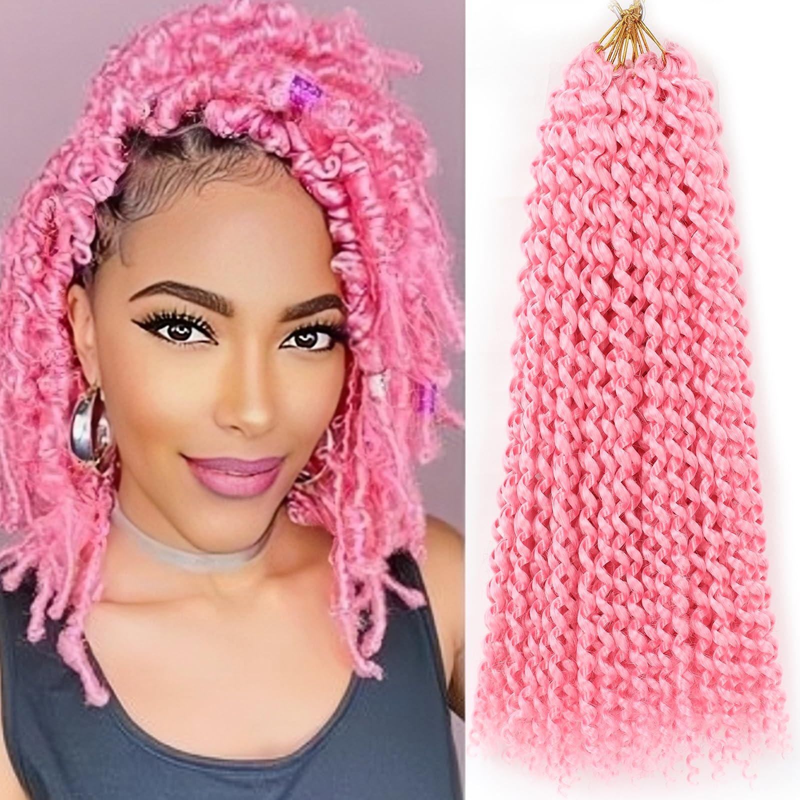 Amazon.com : Pink Passion Twist Hair,14 Inch 7 Packs Water Wave