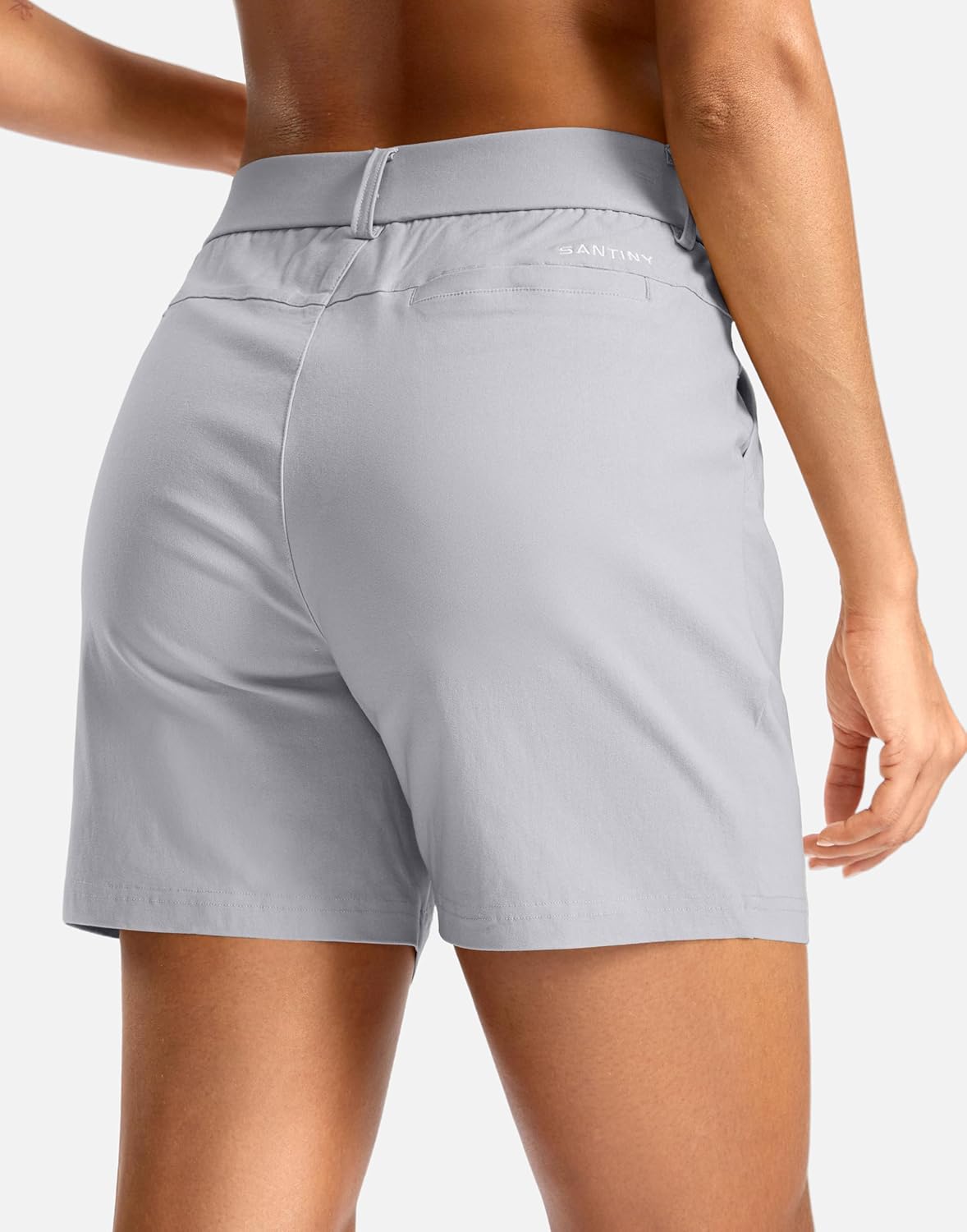 SANTINY Women's 5"/7" Hiking Golf Shorts Quick Dry Stretch Casual Work Shorts with Pockets for Women Walking Travel Summer - Image 2