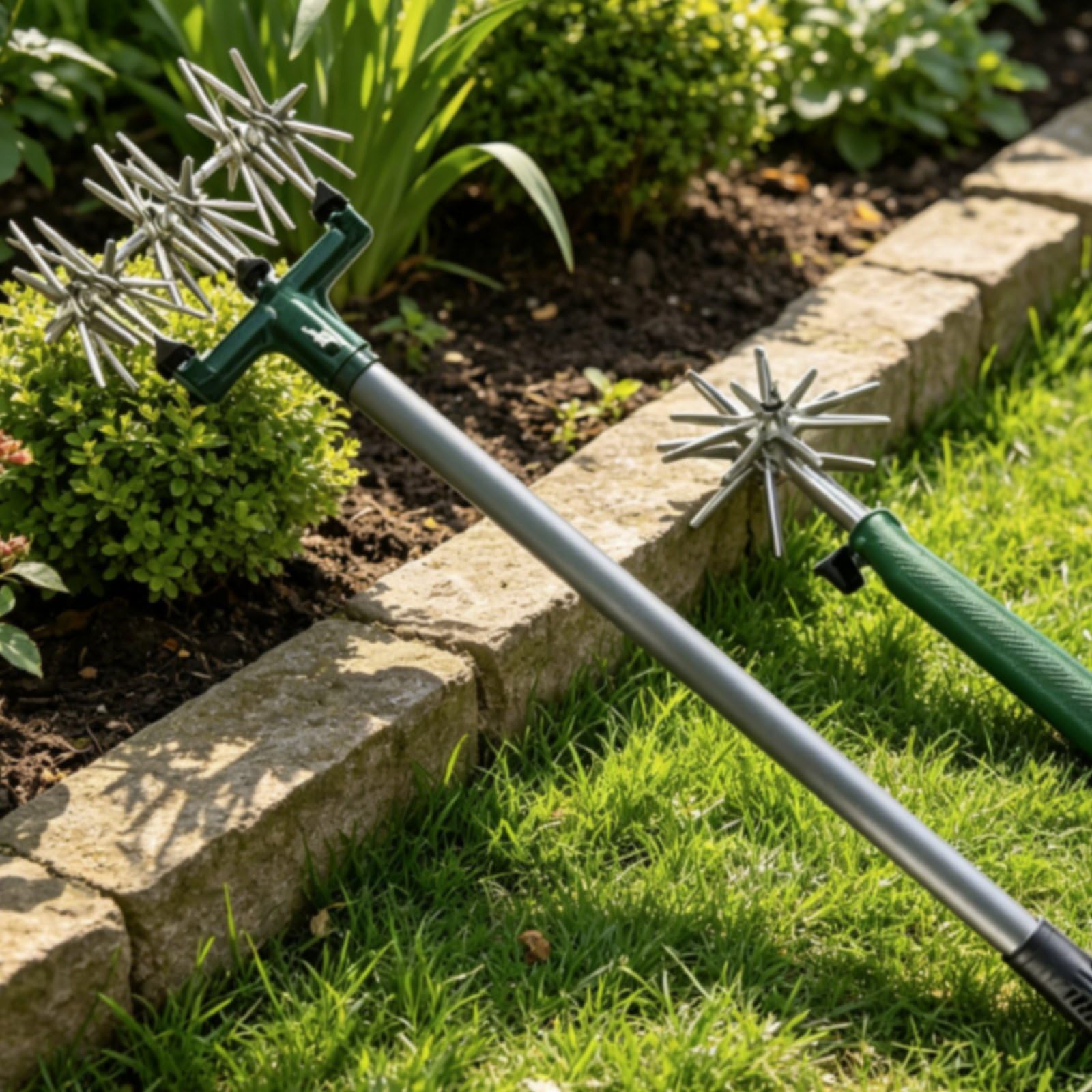 Rotofraise Manuelle en Acier avec Manche Long pour Labourer Les Parterres et Aérer Les Plantes dans Les Potagers et Les Pelouses