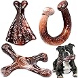 AstraVox Dog Toys, 3 Pack Indestructible Tough Dog Chew Toys for Aggressive Chewers, Nylon Bones with Bacon Flavor Dinosaur Teething Chew Toy for Large Medium Small Breeds