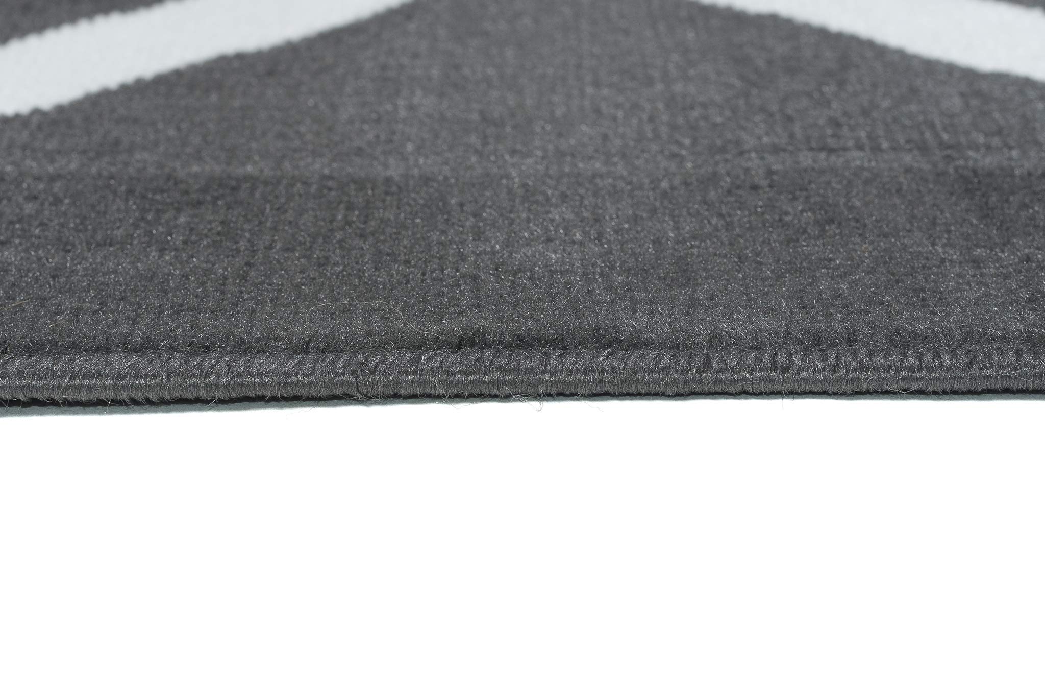 TAPISO Luksusowy dywan z krótkim włosiem, ciemnoszary, biały, nowoczesny, geometryczny, kratka, wzór kwadratowy, do salonu, Ökotex 250 x 300 cm