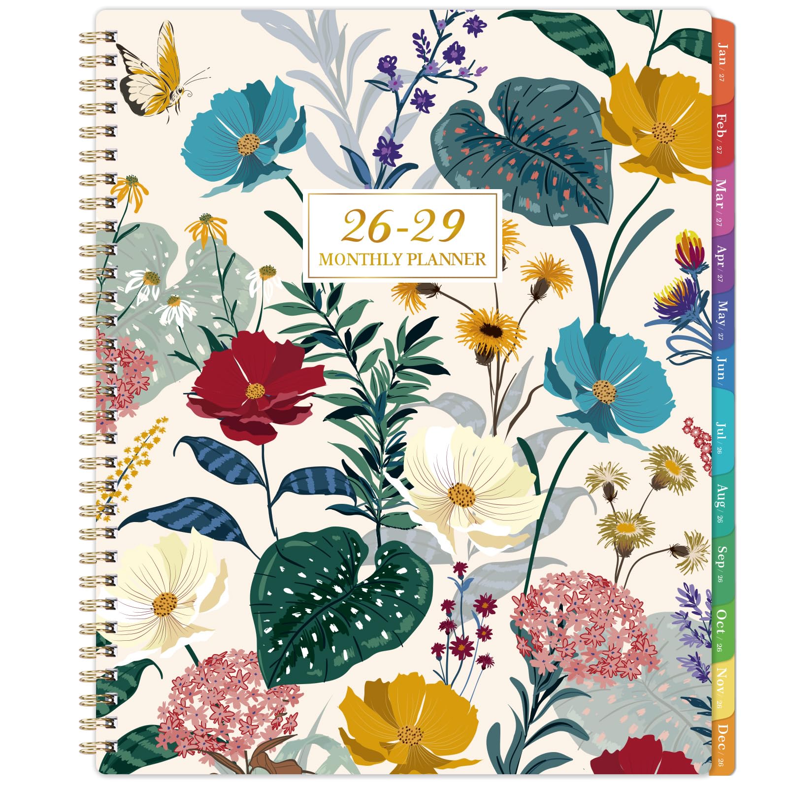 2026-2029 Monthly Planner/Calendar - 3 Year Monthly Planner 2026-2029，9'' x 11'', Jul. 2026 - Jun. 2029, 36-Month Calendar with Colorful Tabs,Pocket