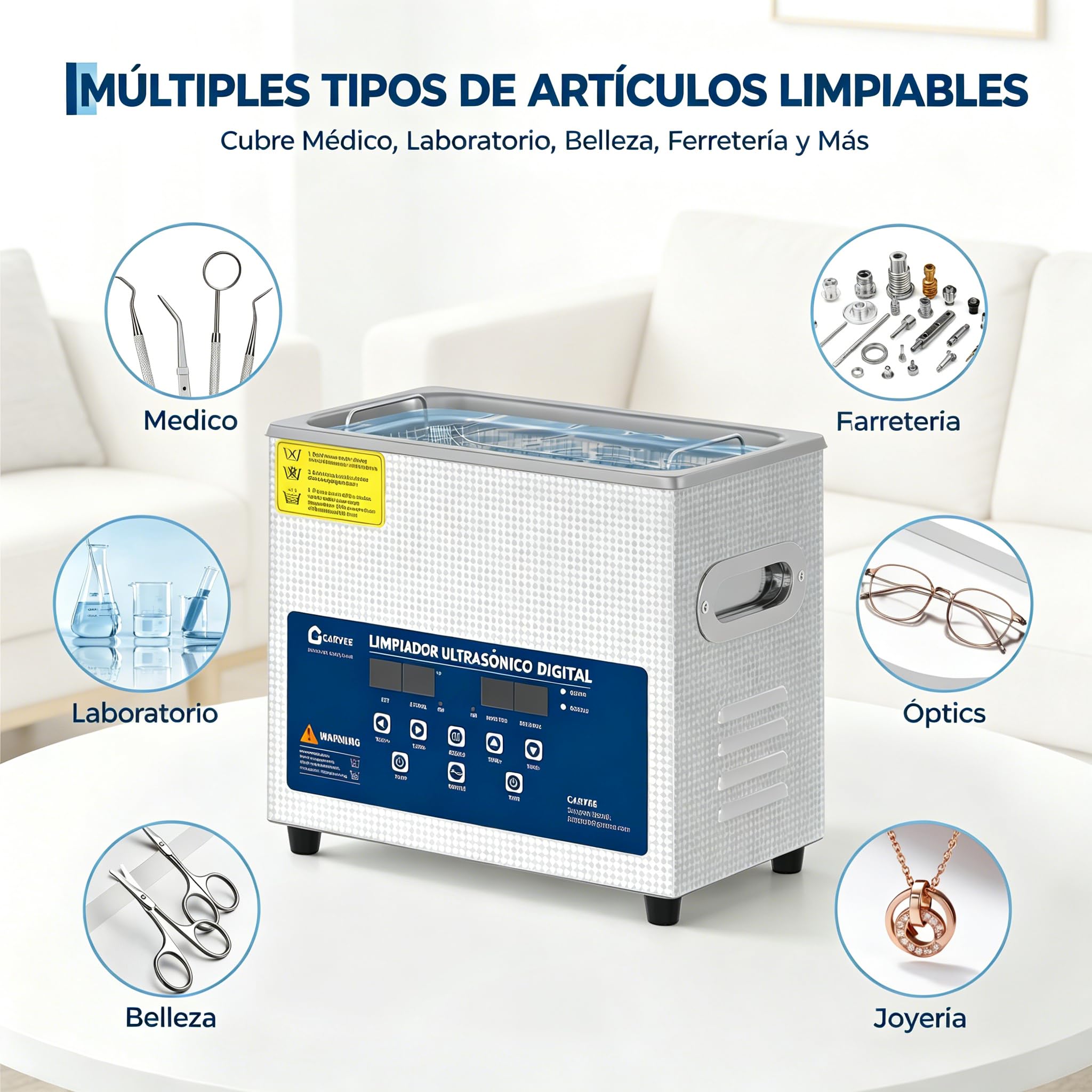 Garvee Limpiador Ultrasónico 30L 40kHz 60W, Máquina de Limpieza por Ultrasonidos en Acero Inoxidable 304, Panel Digital con Temporizador Ajustable 0-30 Min y Cesta para Joyas, Relojes, Gafas y Dental