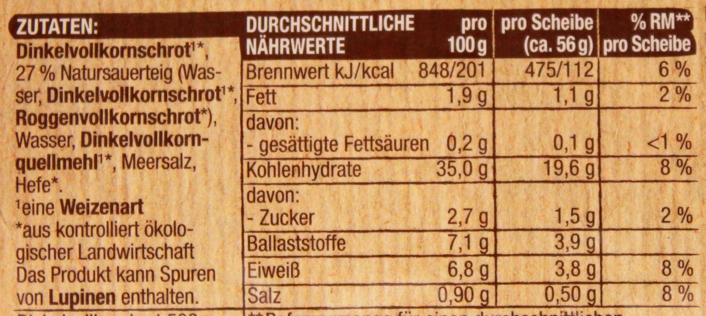 Edeka Bio Dinkelbrot, 12er Pack (12 x 500g)