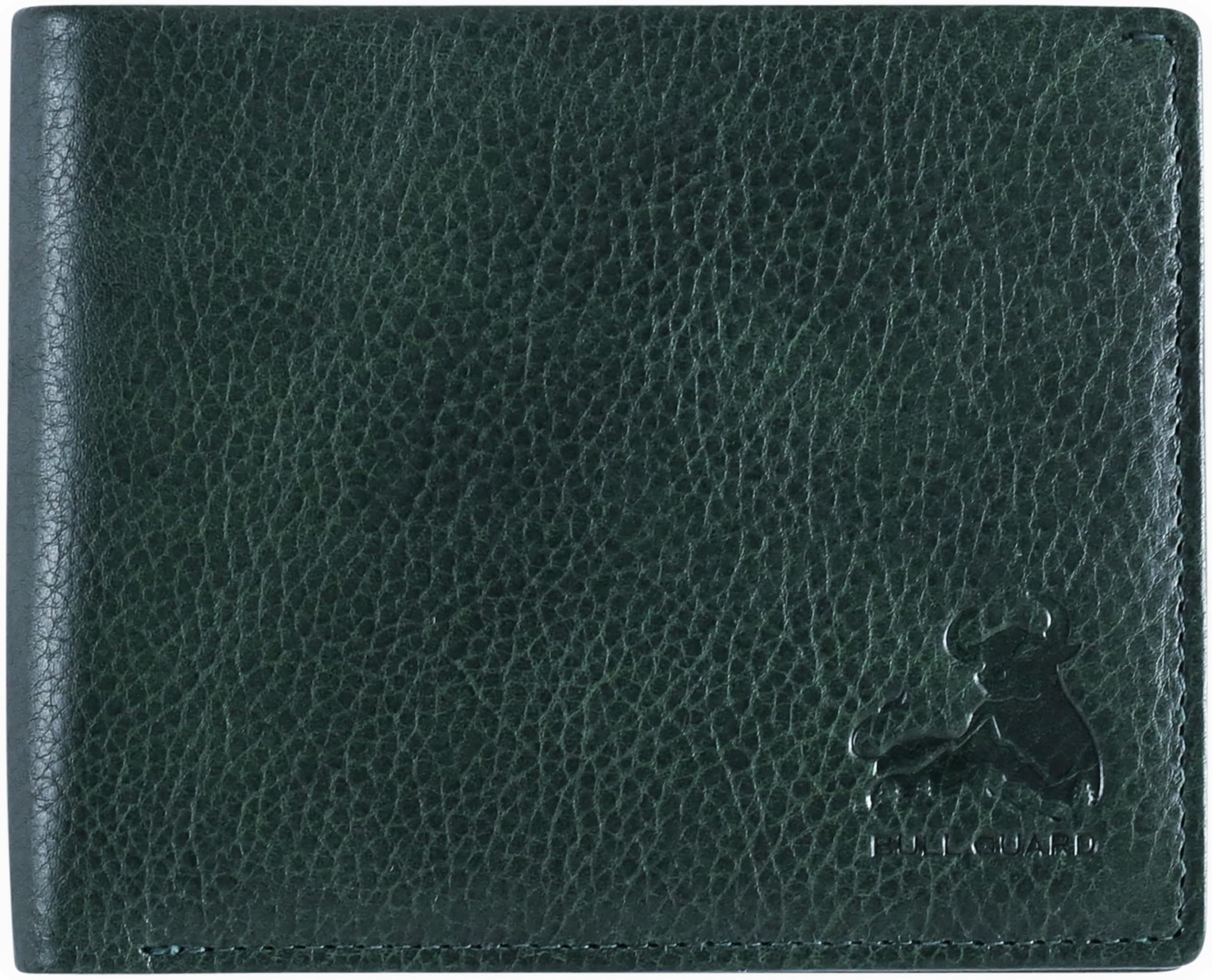 RFID Bifold Leather Wallet For Men with Flip Up ID Secure and Durable Extra Capacity Billfold with 11 Credit Cards in Vintage Buffalo Green, Tight Stitching & Quick Thumb Push Access, Gift Boxed
