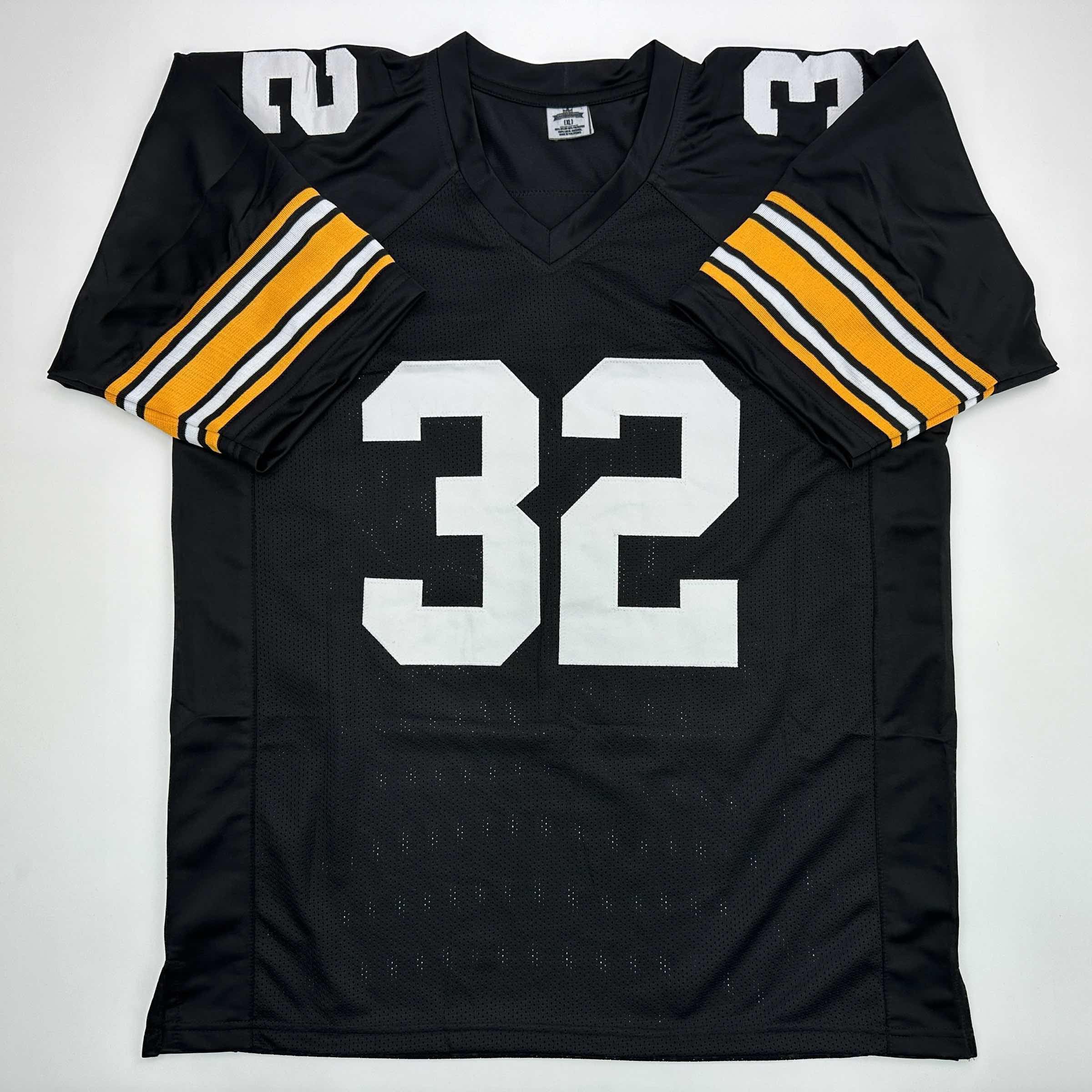 Facsimile Autographed Franco Harris Pittsburgh Black Reprint Laser