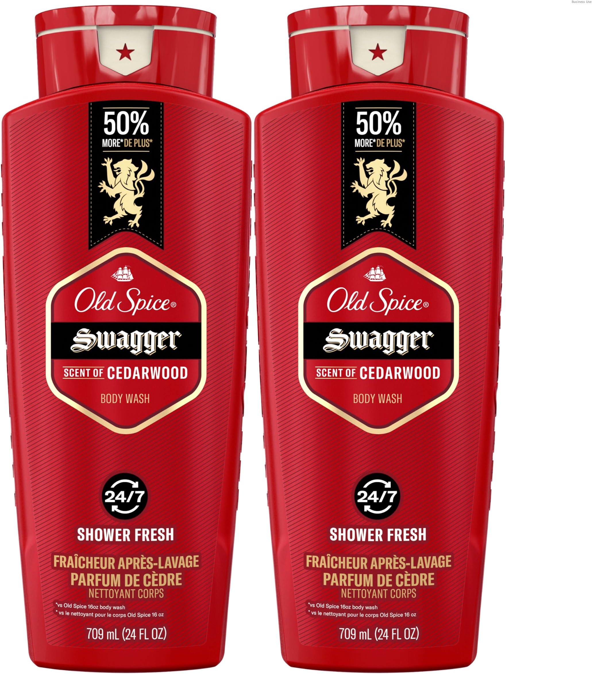 Old Spice Red Collection Swagger Scent with Cedarwood, Men's Body Wash, 24 oz (Pack of 2)