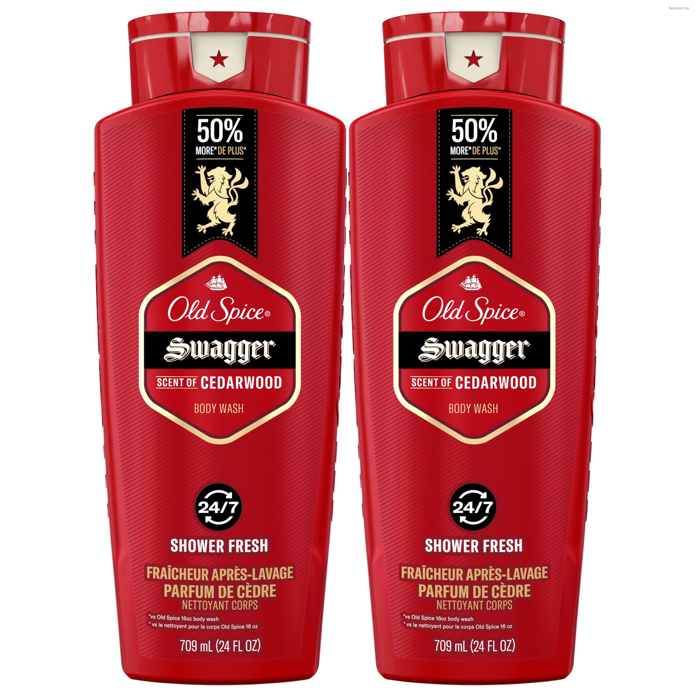 Old Spice Red Collection Swagger Scent with Cedarwood, Men's Body Wash, 24 oz (Pack of 2)