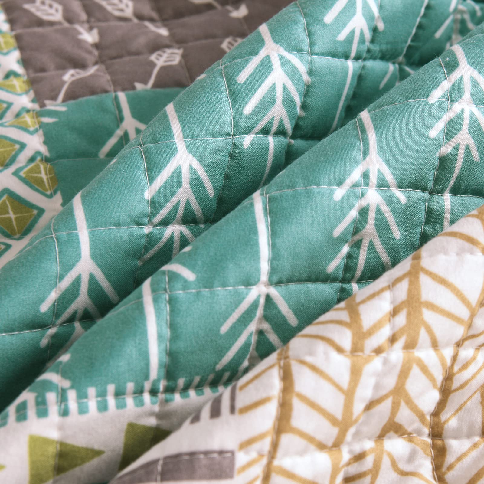 WOLTU Couver-lit Patchwork, Lot de 2 Dessus de Lit avec Boutis Imprimée, 170x210 cm