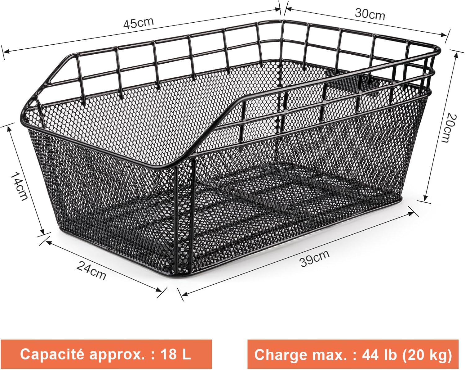 CXWXC Panier de vélo arrière avec Filet de Chargement et Une Doublure épaisse pour vélo, Sac de Doublure épaisse pour vélo, vélo électrique
