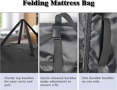 Miniatura 4 de Bolsa de almacenamiento plegable para colchón, bolsa de transporte resistente de 33 pulgadas, se adapta a colchones estrechos de 4 pulgadas de