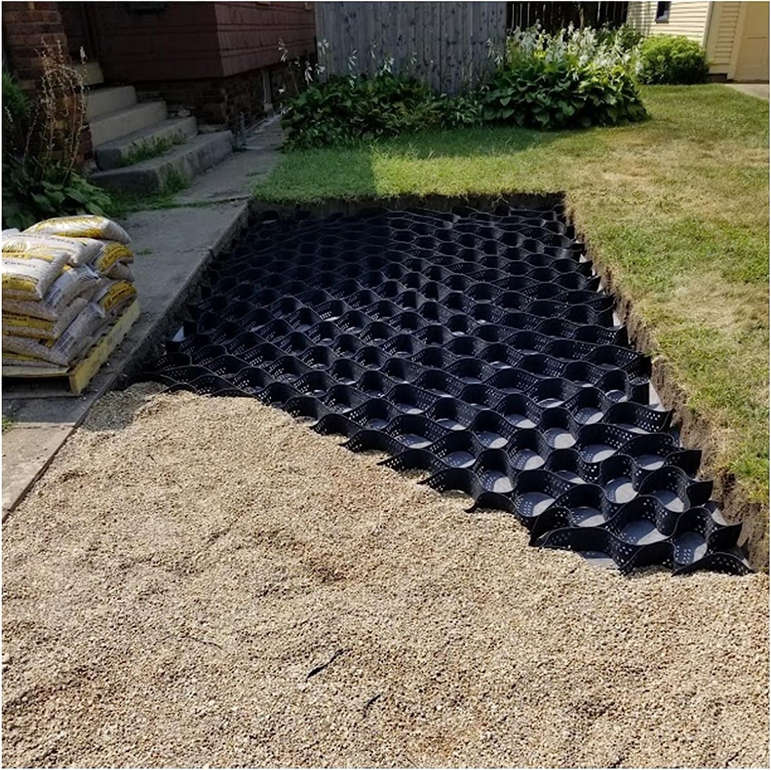 Amazon.co.jp: 土 マット 砂利 保護材 私道、駐車場、庭用、 透水性