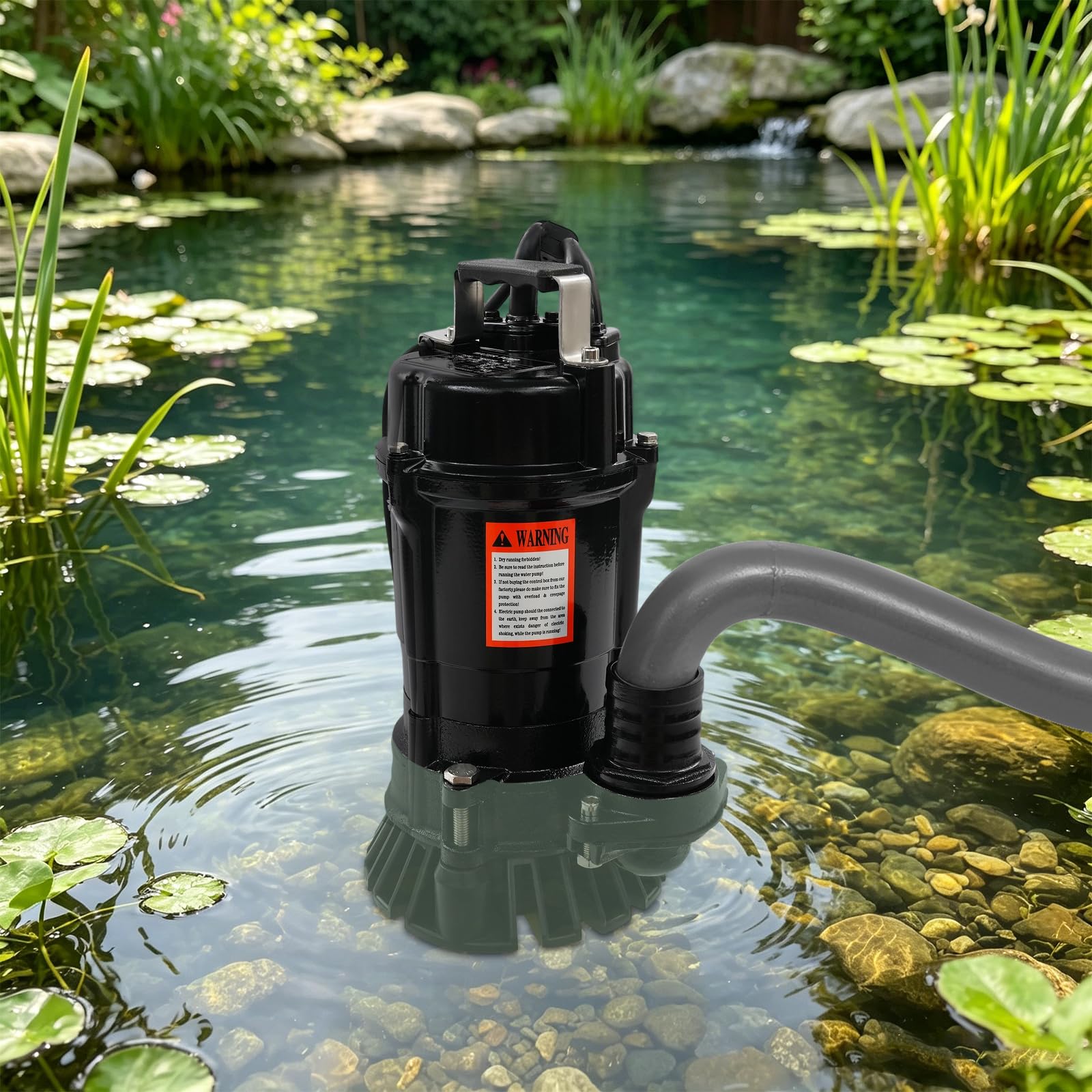 Schmutzwasser Tauchpumpe 750W 19m³/H 18m Förderhöhe IP68 Mit Wärmeschutz Für Abwasser Keller Garten Schwarz