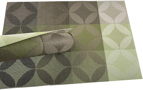 Miniatura 8 de Manteles individuales para cocina, resistentes al calor, elegantes, de PVC, antideslizantes, lavables, juego de 6, 18 pulgadas de largo x 12